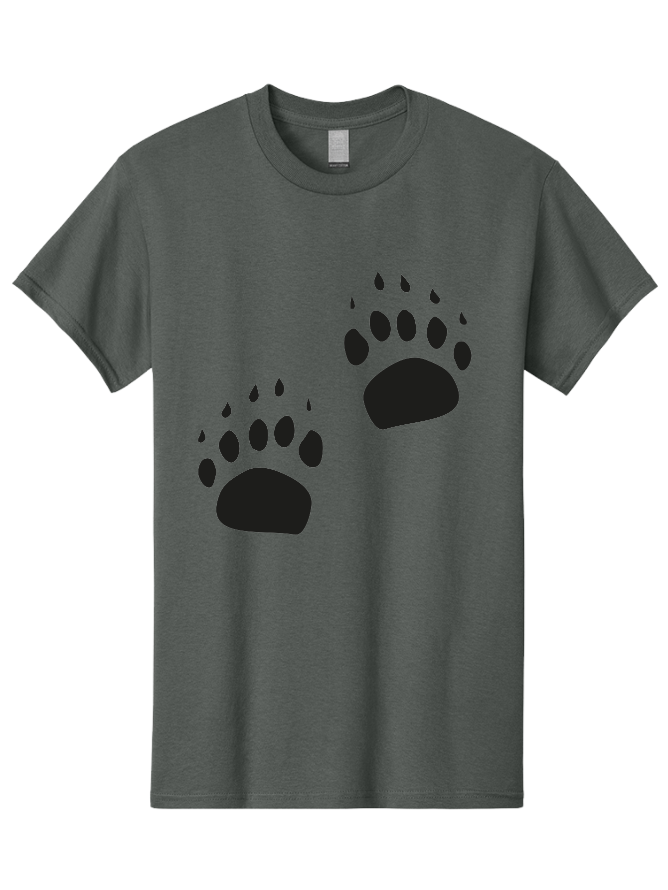 Bear-Footprints Men'S Graphic Tee, 100% Cotton, Comfortable Casual Summer Wear, Machine Washable, Bear Footprints, Wildlife Tracking, Animal Silhouettes, Forest Creatures, Wild Animal Signs, Footprints In The Wild, Wildlife Exploration Aac178