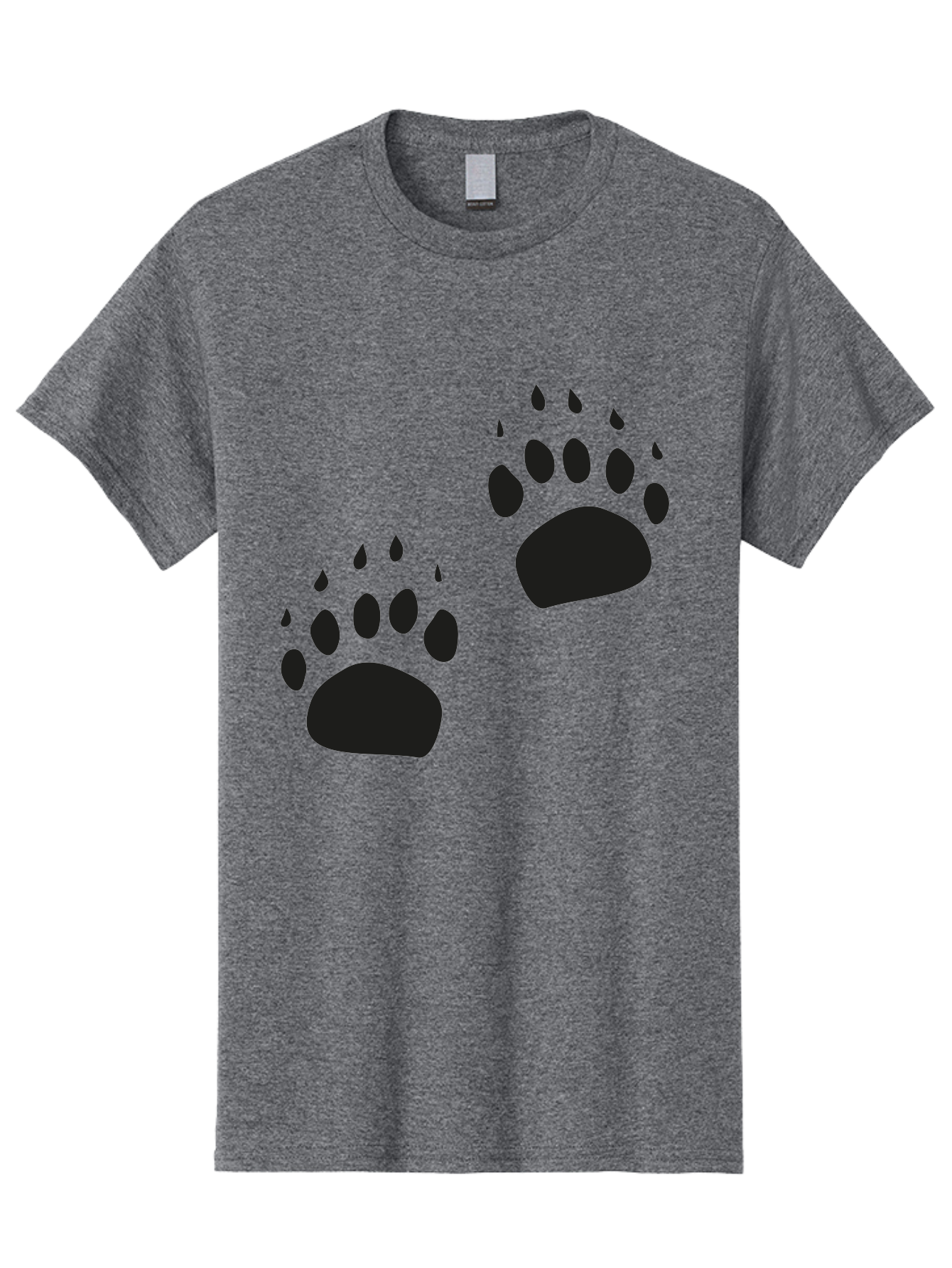 Bear-Footprints Men'S Graphic Tee, 100% Cotton, Comfortable Casual Summer Wear, Machine Washable, Bear Footprints, Wildlife Tracking, Animal Silhouettes, Forest Creatures, Wild Animal Signs, Footprints In The Wild, Wildlife Exploration Aac178