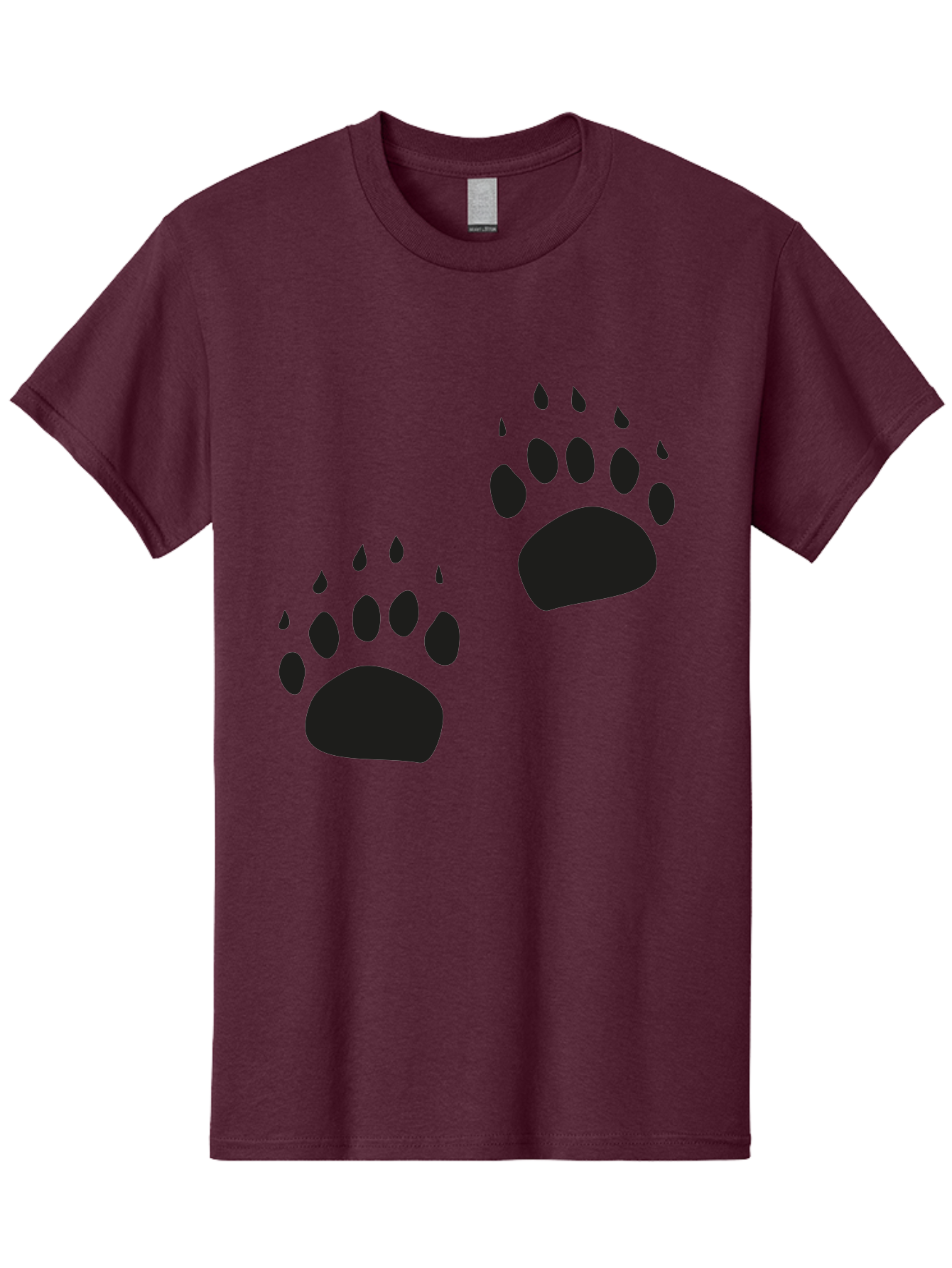 Bear-Footprints Men'S Graphic Tee, 100% Cotton, Comfortable Casual Summer Wear, Machine Washable, Bear Footprints, Wildlife Tracking, Animal Silhouettes, Forest Creatures, Wild Animal Signs, Footprints In The Wild, Wildlife Exploration Aac178