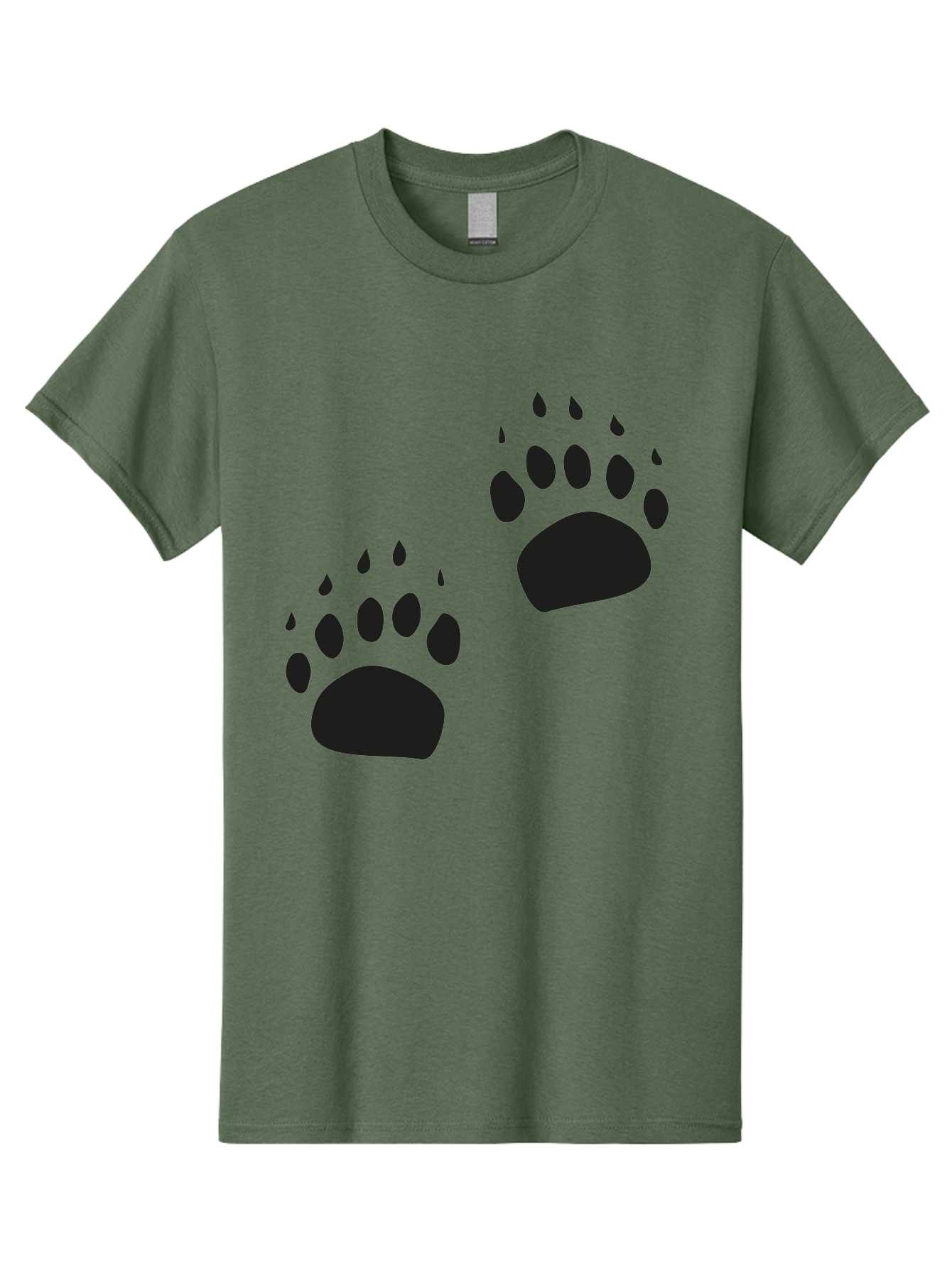 Bear-Footprints Men'S Graphic Tee, 100% Cotton, Comfortable Casual Summer Wear, Machine Washable, Bear Footprints, Wildlife Tracking, Animal Silhouettes, Forest Creatures, Wild Animal Signs, Footprints In The Wild, Wildlife Exploration Aac178
