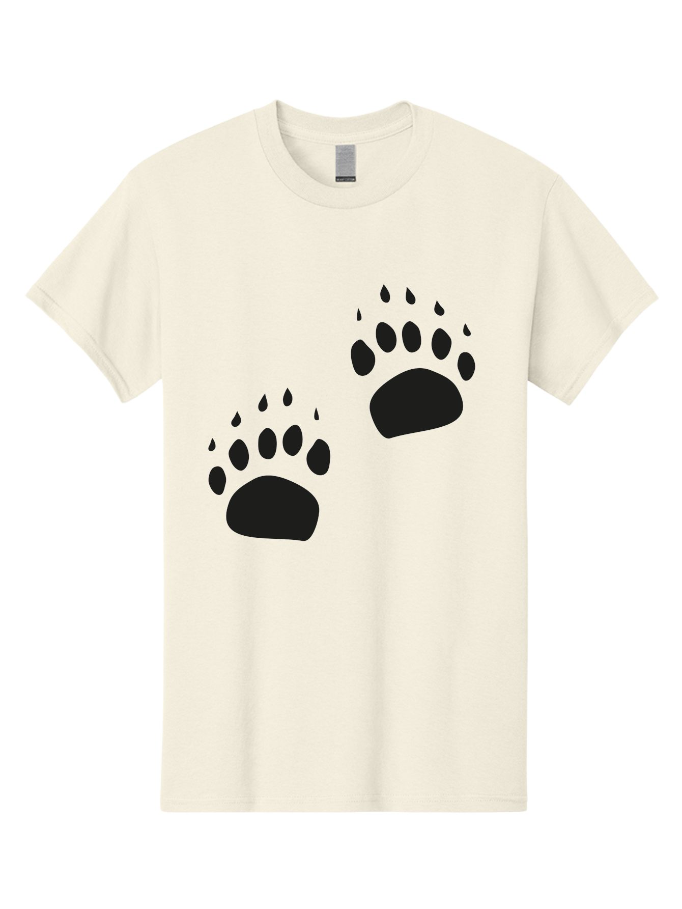 Bear-Footprints Men'S Graphic Tee, 100% Cotton, Comfortable Casual Summer Wear, Machine Washable, Bear Footprints, Wildlife Tracking, Animal Silhouettes, Forest Creatures, Wild Animal Signs, Footprints In The Wild, Wildlife Exploration Aac178