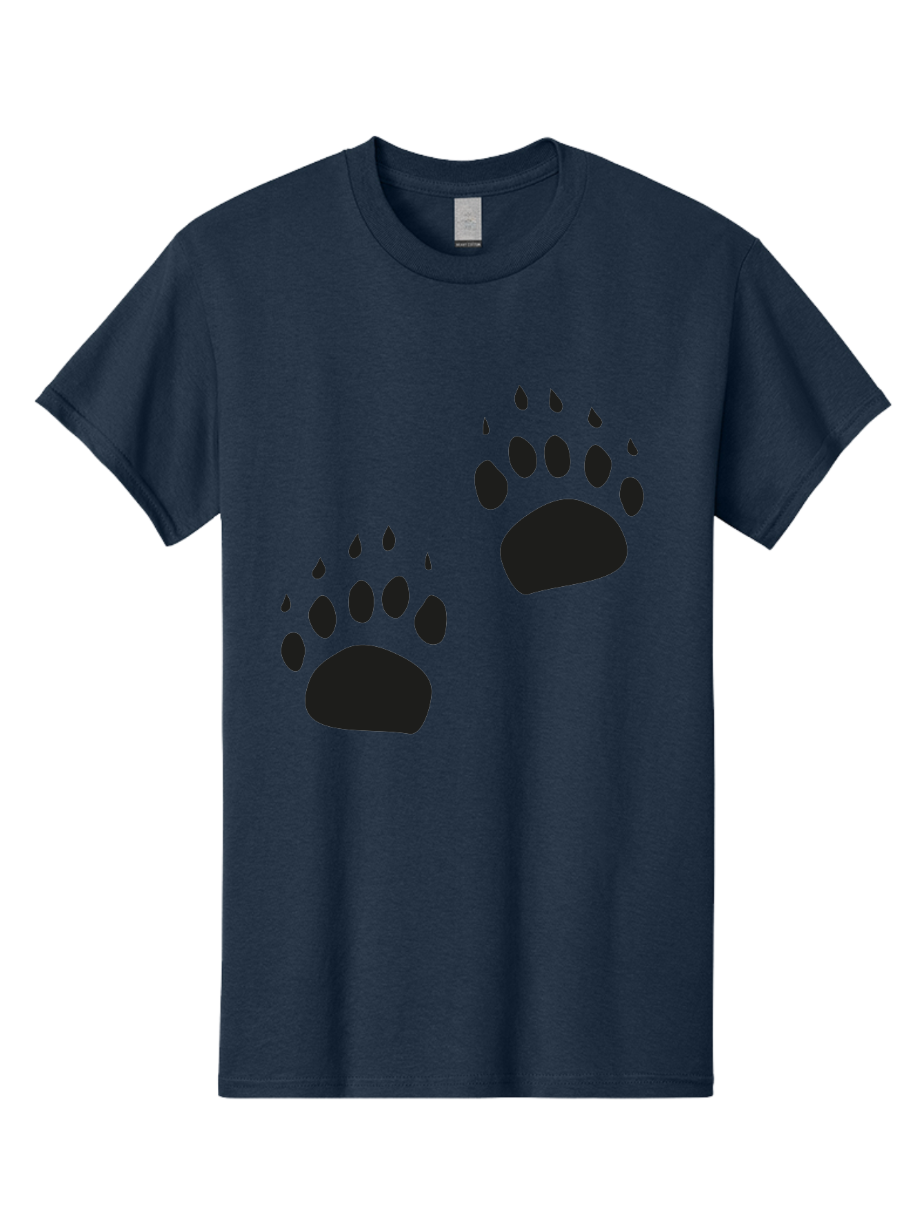 Bear-Footprints Men'S Graphic Tee, 100% Cotton, Comfortable Casual Summer Wear, Machine Washable, Bear Footprints, Wildlife Tracking, Animal Silhouettes, Forest Creatures, Wild Animal Signs, Footprints In The Wild, Wildlife Exploration Aac178