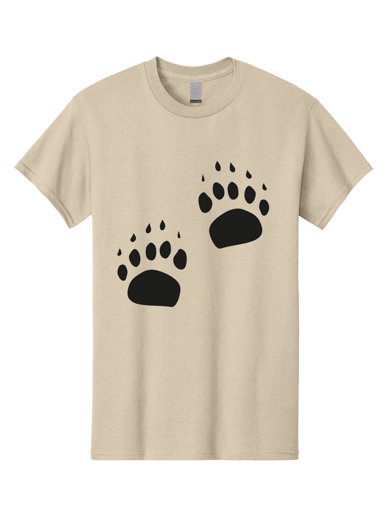 Bear-Footprints Men'S Graphic Tee, 100% Cotton, Comfortable Casual Summer Wear, Machine Washable, Bear Footprints, Wildlife Tracking, Animal Silhouettes, Forest Creatures, Wild Animal Signs, Footprints In The Wild, Wildlife Exploration Aac178