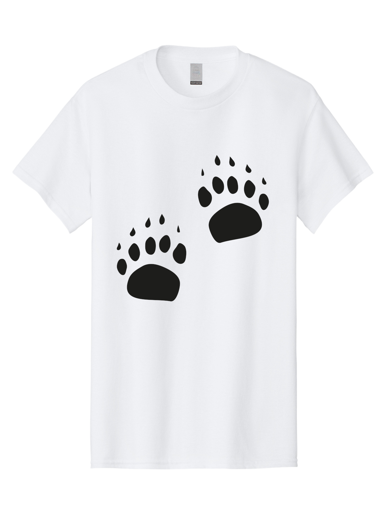 Bear-Footprints Men'S Graphic Tee, 100% Cotton, Comfortable Casual Summer Wear, Machine Washable, Bear Footprints, Wildlife Tracking, Animal Silhouettes, Forest Creatures, Wild Animal Signs, Footprints In The Wild, Wildlife Exploration Aac178