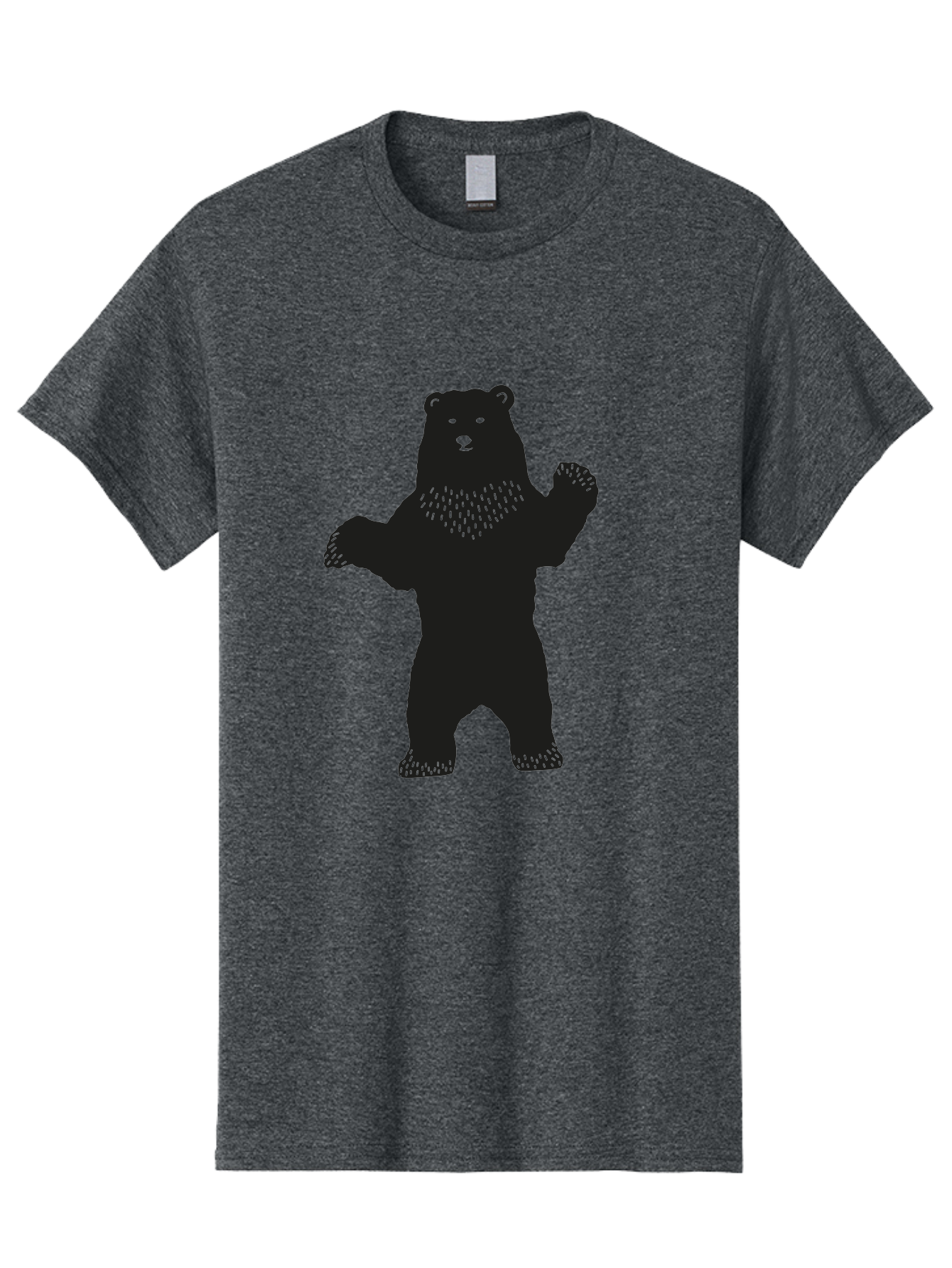 Bear Men'S Graphic Tee, 100% Cotton, Comfortable Casual Summer Wear, Machine Washable, Bear Silhouette, Wildlife, Black Bear, Minimalist Art, Simplistic Design, Standing Bear, Bold Graphics, Wild Animal Aac179