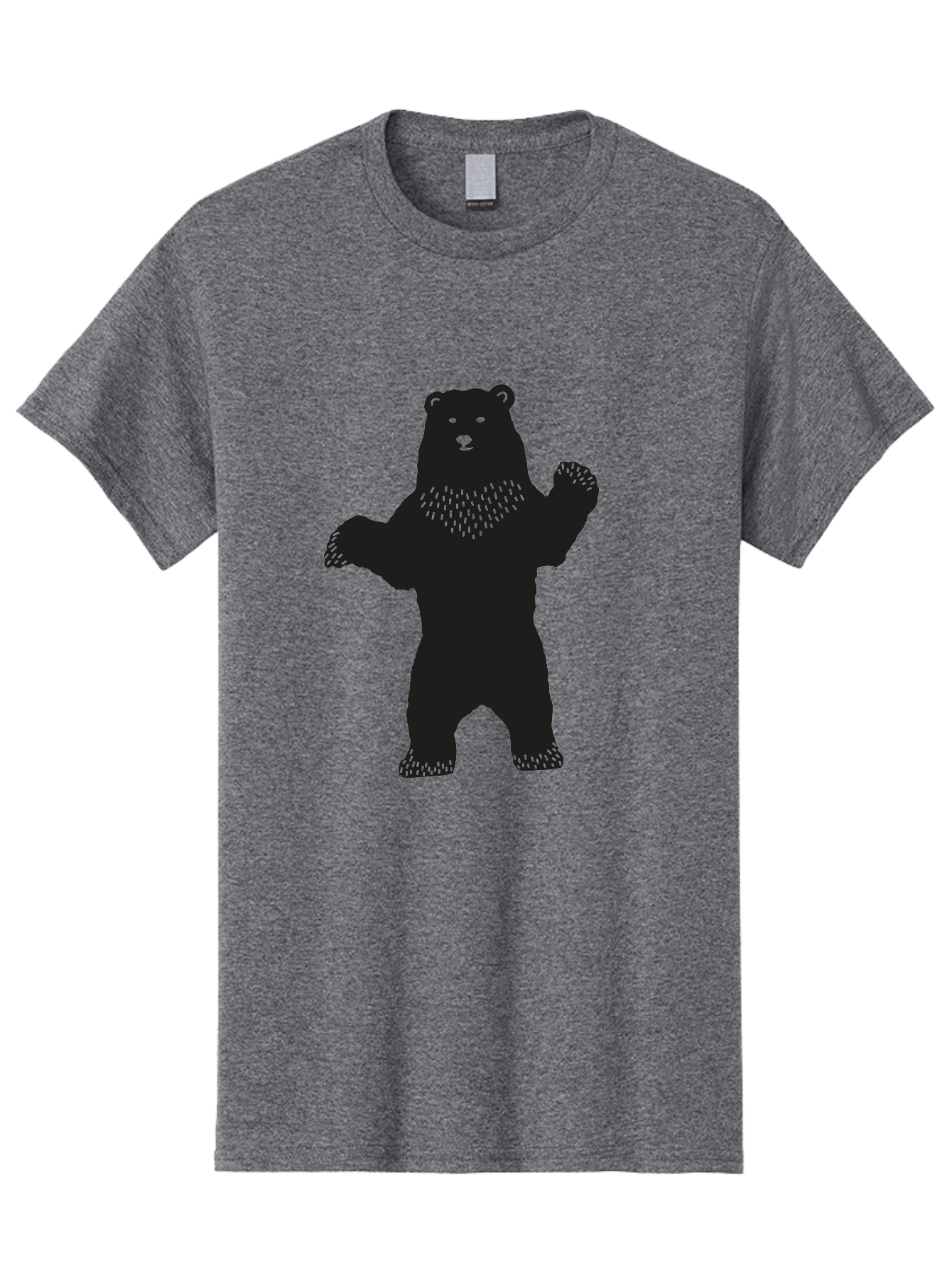 Bear Men'S Graphic Tee, 100% Cotton, Comfortable Casual Summer Wear, Machine Washable, Bear Silhouette, Wildlife, Black Bear, Minimalist Art, Simplistic Design, Standing Bear, Bold Graphics, Wild Animal Aac179