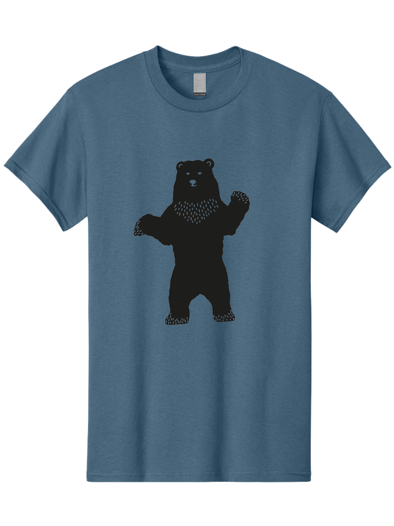 Bear Men'S Graphic Tee, 100% Cotton, Comfortable Casual Summer Wear, Machine Washable, Bear Silhouette, Wildlife, Black Bear, Minimalist Art, Simplistic Design, Standing Bear, Bold Graphics, Wild Animal Aac179