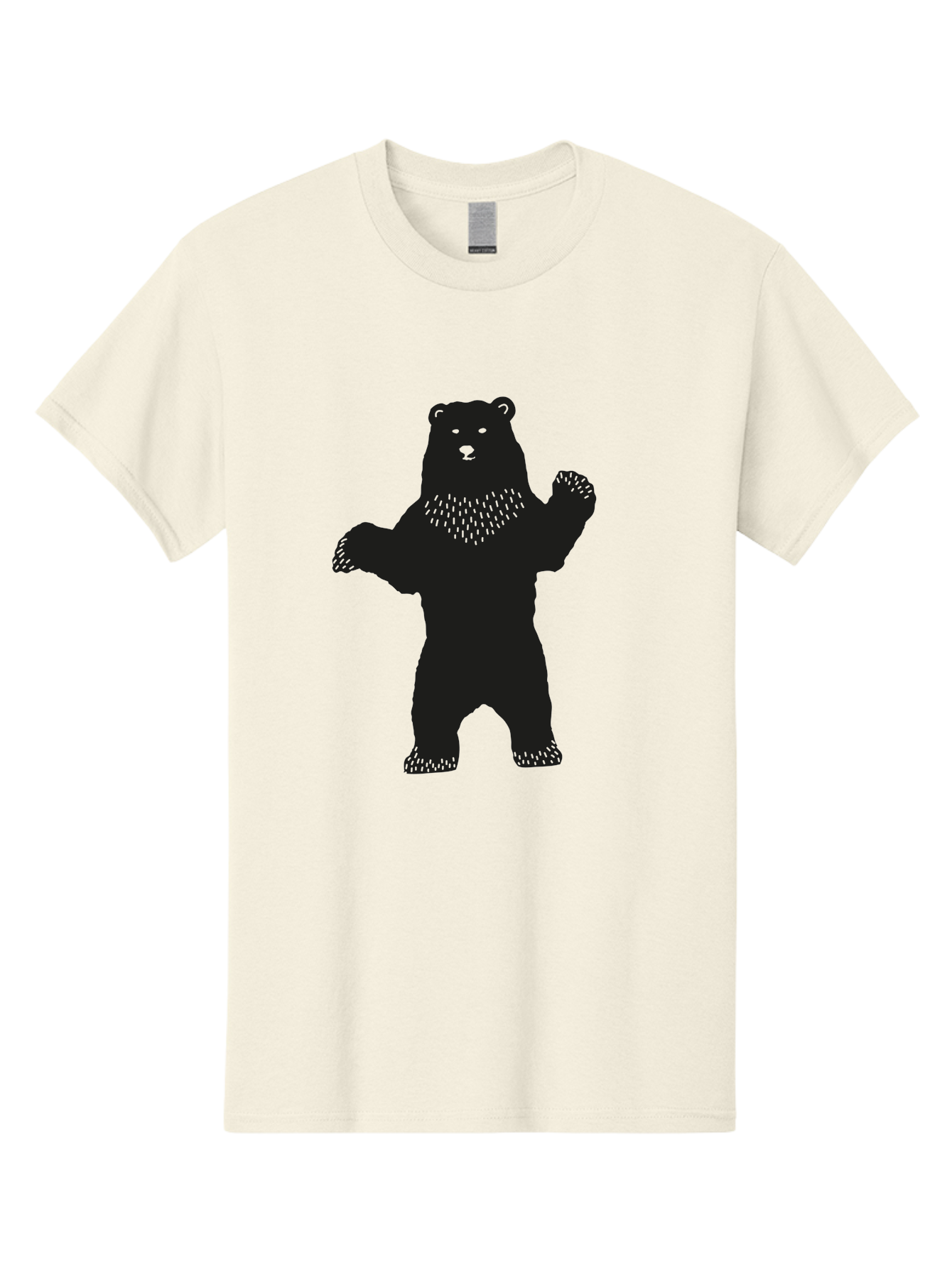 Bear Men'S Graphic Tee, 100% Cotton, Comfortable Casual Summer Wear, Machine Washable, Bear Silhouette, Wildlife, Black Bear, Minimalist Art, Simplistic Design, Standing Bear, Bold Graphics, Wild Animal Aac179