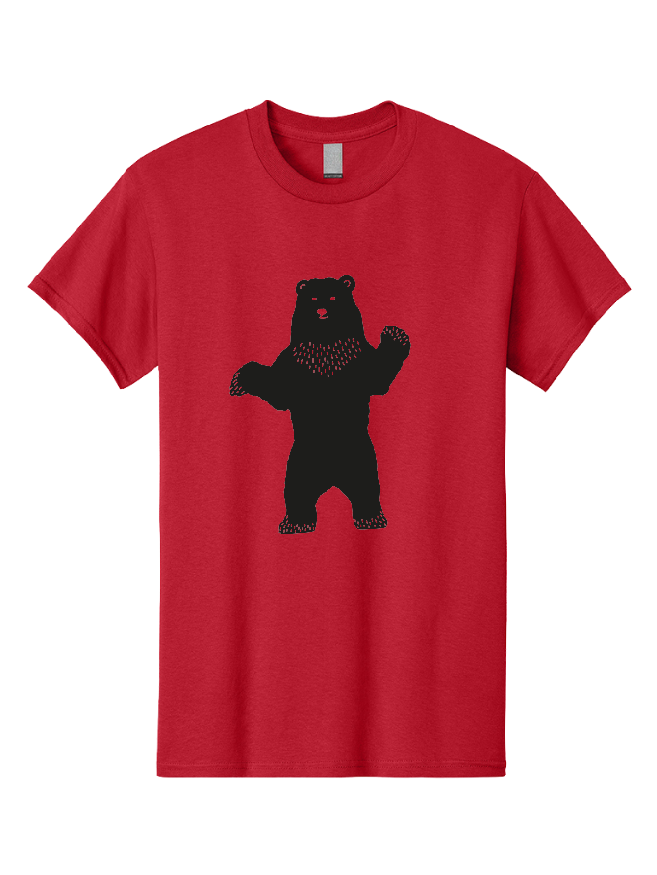 Bear Men'S Graphic Tee, 100% Cotton, Comfortable Casual Summer Wear, Machine Washable, Bear Silhouette, Wildlife, Black Bear, Minimalist Art, Simplistic Design, Standing Bear, Bold Graphics, Wild Animal Aac179
