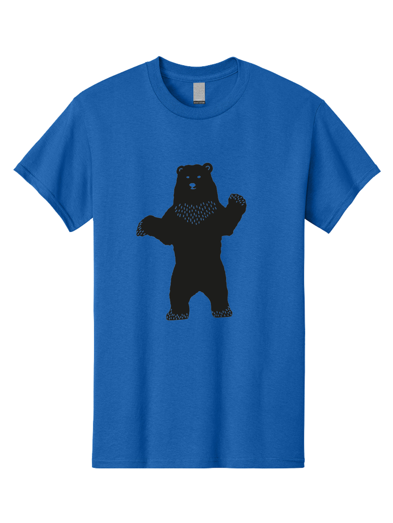 Bear Men'S Graphic Tee, 100% Cotton, Comfortable Casual Summer Wear, Machine Washable, Bear Silhouette, Wildlife, Black Bear, Minimalist Art, Simplistic Design, Standing Bear, Bold Graphics, Wild Animal Aac179