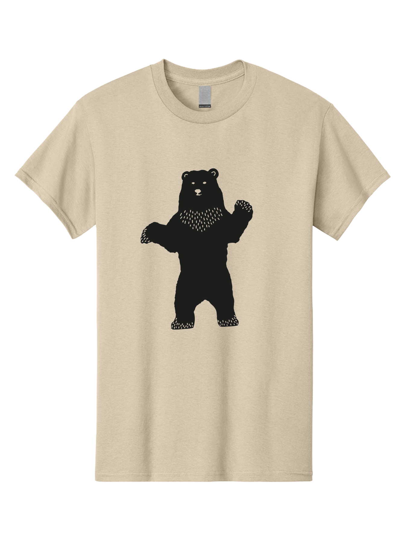 Bear Men'S Graphic Tee, 100% Cotton, Comfortable Casual Summer Wear, Machine Washable, Bear Silhouette, Wildlife, Black Bear, Minimalist Art, Simplistic Design, Standing Bear, Bold Graphics, Wild Animal Aac179