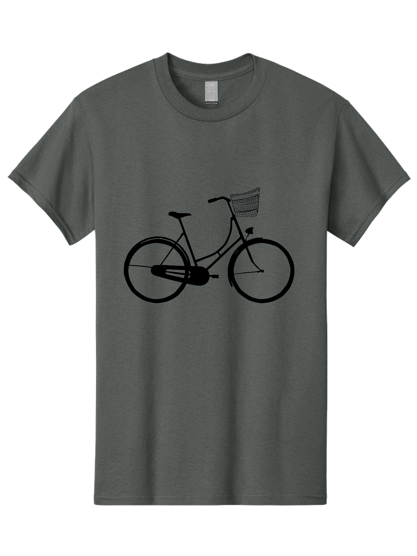 Bicycle-Silhouette Men'S Graphic Tee, 100% Cotton, Comfortable Casual Summer Wear, Machine Washable, Vintage Bicycle, Bike With Basket, Classic Cycling, Outdoor Recreation, Eco-Friendly Transportation, Leisurely Ride, Bicycle Silhouette Aac180
