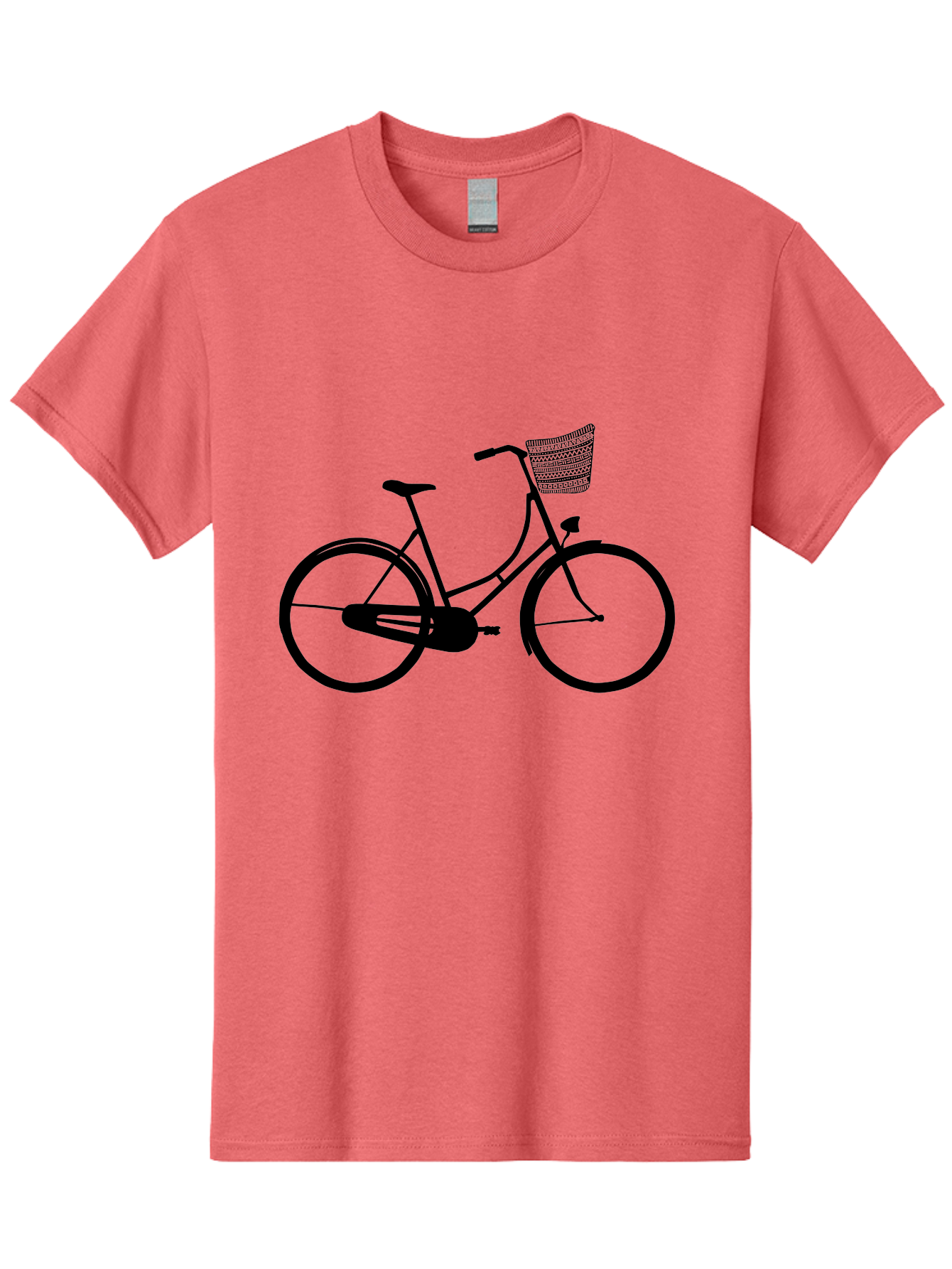 Bicycle-Silhouette Men'S Graphic Tee, 100% Cotton, Comfortable Casual Summer Wear, Machine Washable, Vintage Bicycle, Bike With Basket, Classic Cycling, Outdoor Recreation, Eco-Friendly Transportation, Leisurely Ride, Bicycle Silhouette Aac180