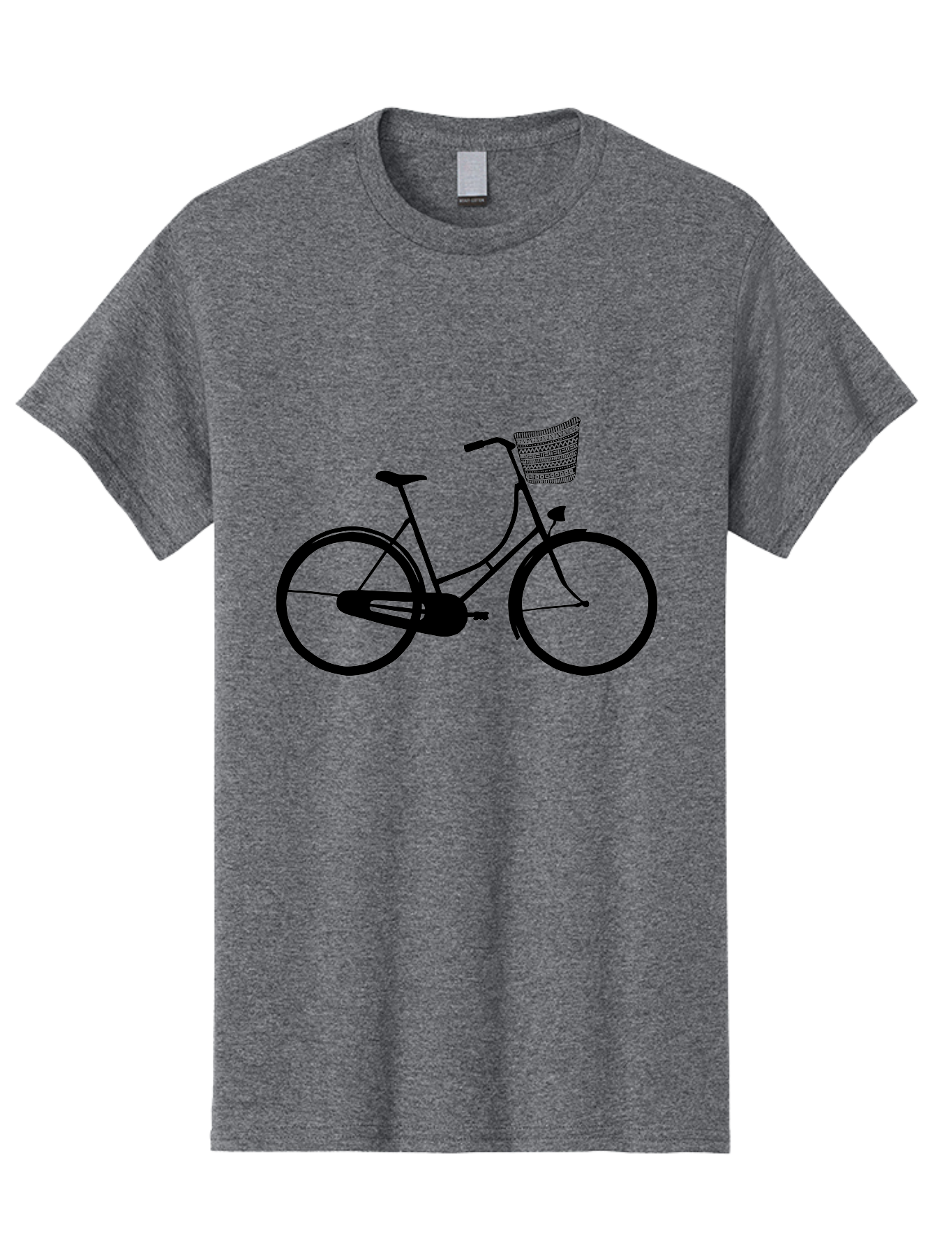 Bicycle-Silhouette Men'S Graphic Tee, 100% Cotton, Comfortable Casual Summer Wear, Machine Washable, Vintage Bicycle, Bike With Basket, Classic Cycling, Outdoor Recreation, Eco-Friendly Transportation, Leisurely Ride, Bicycle Silhouette Aac180