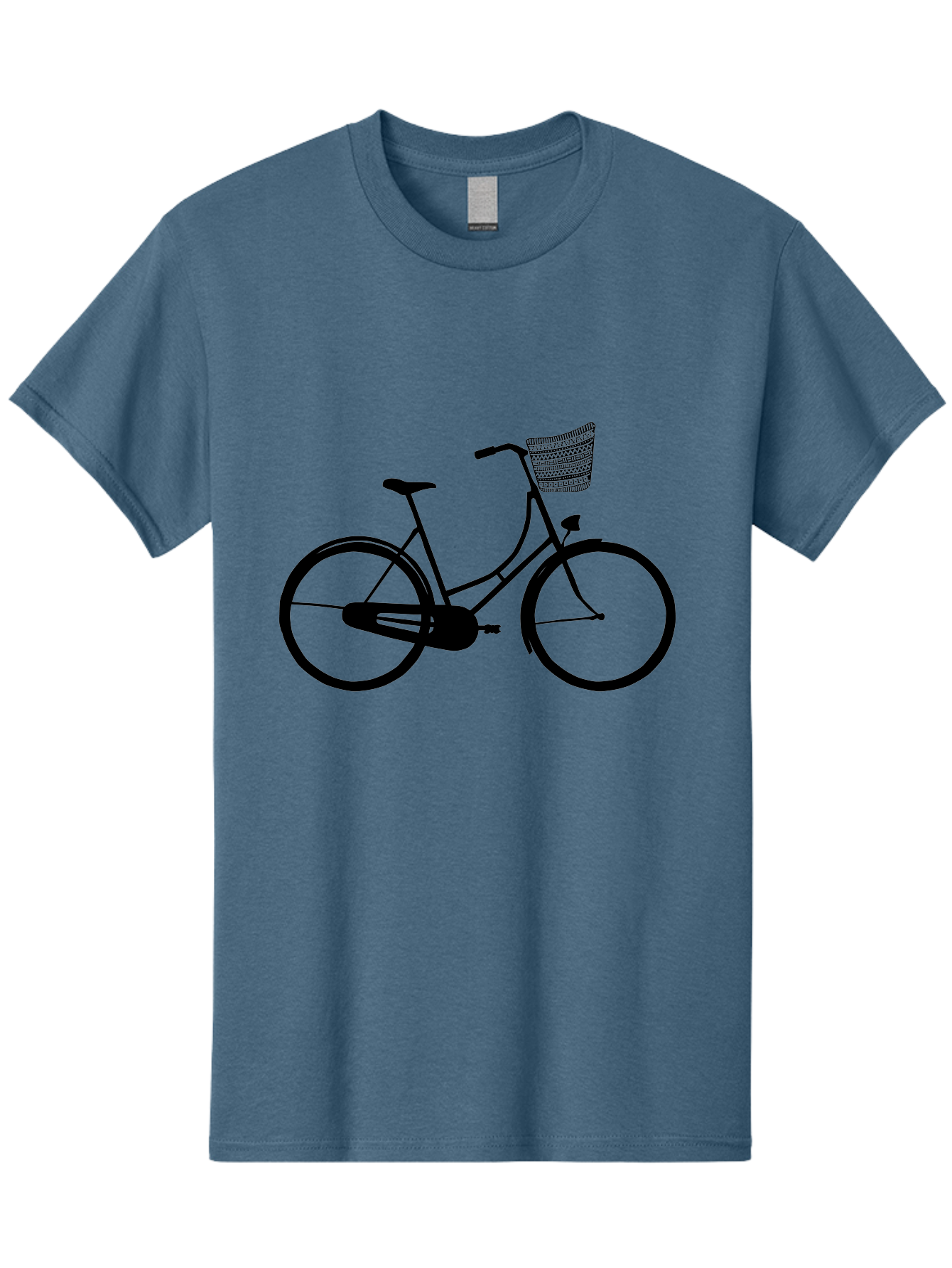 Bicycle-Silhouette Men'S Graphic Tee, 100% Cotton, Comfortable Casual Summer Wear, Machine Washable, Vintage Bicycle, Bike With Basket, Classic Cycling, Outdoor Recreation, Eco-Friendly Transportation, Leisurely Ride, Bicycle Silhouette Aac180