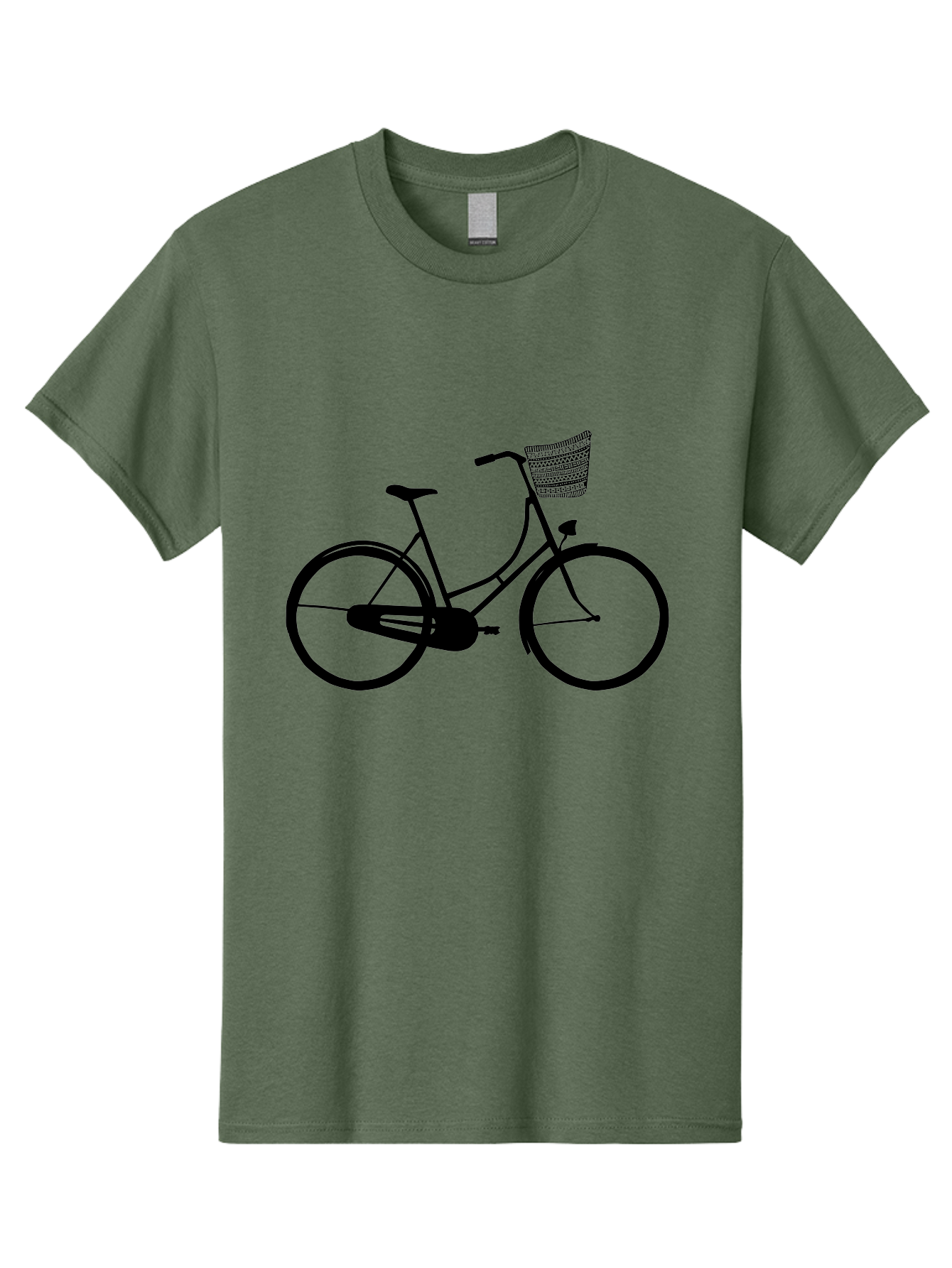 Bicycle-Silhouette Men'S Graphic Tee, 100% Cotton, Comfortable Casual Summer Wear, Machine Washable, Vintage Bicycle, Bike With Basket, Classic Cycling, Outdoor Recreation, Eco-Friendly Transportation, Leisurely Ride, Bicycle Silhouette Aac180