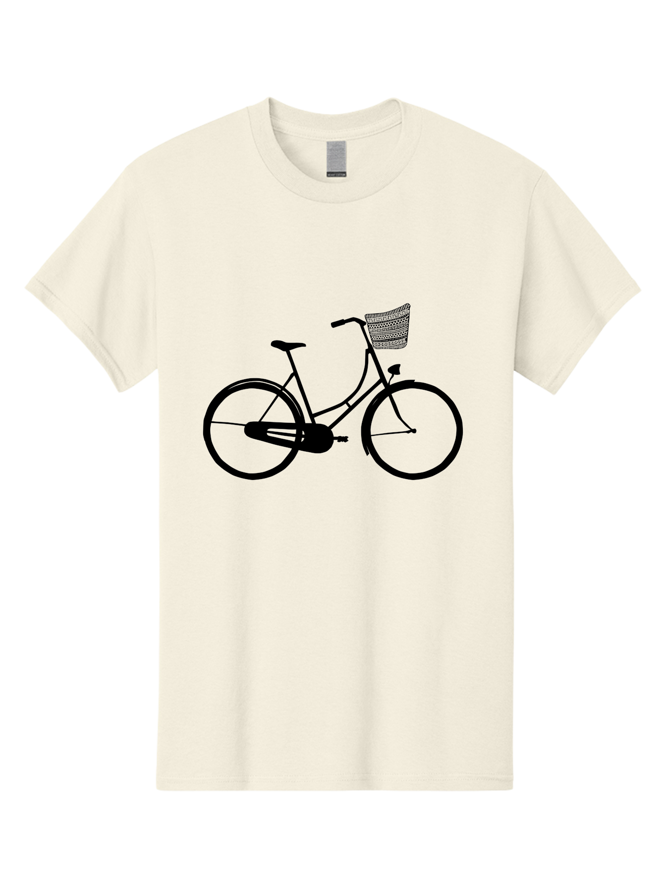 Bicycle-Silhouette Men'S Graphic Tee, 100% Cotton, Comfortable Casual Summer Wear, Machine Washable, Vintage Bicycle, Bike With Basket, Classic Cycling, Outdoor Recreation, Eco-Friendly Transportation, Leisurely Ride, Bicycle Silhouette Aac180