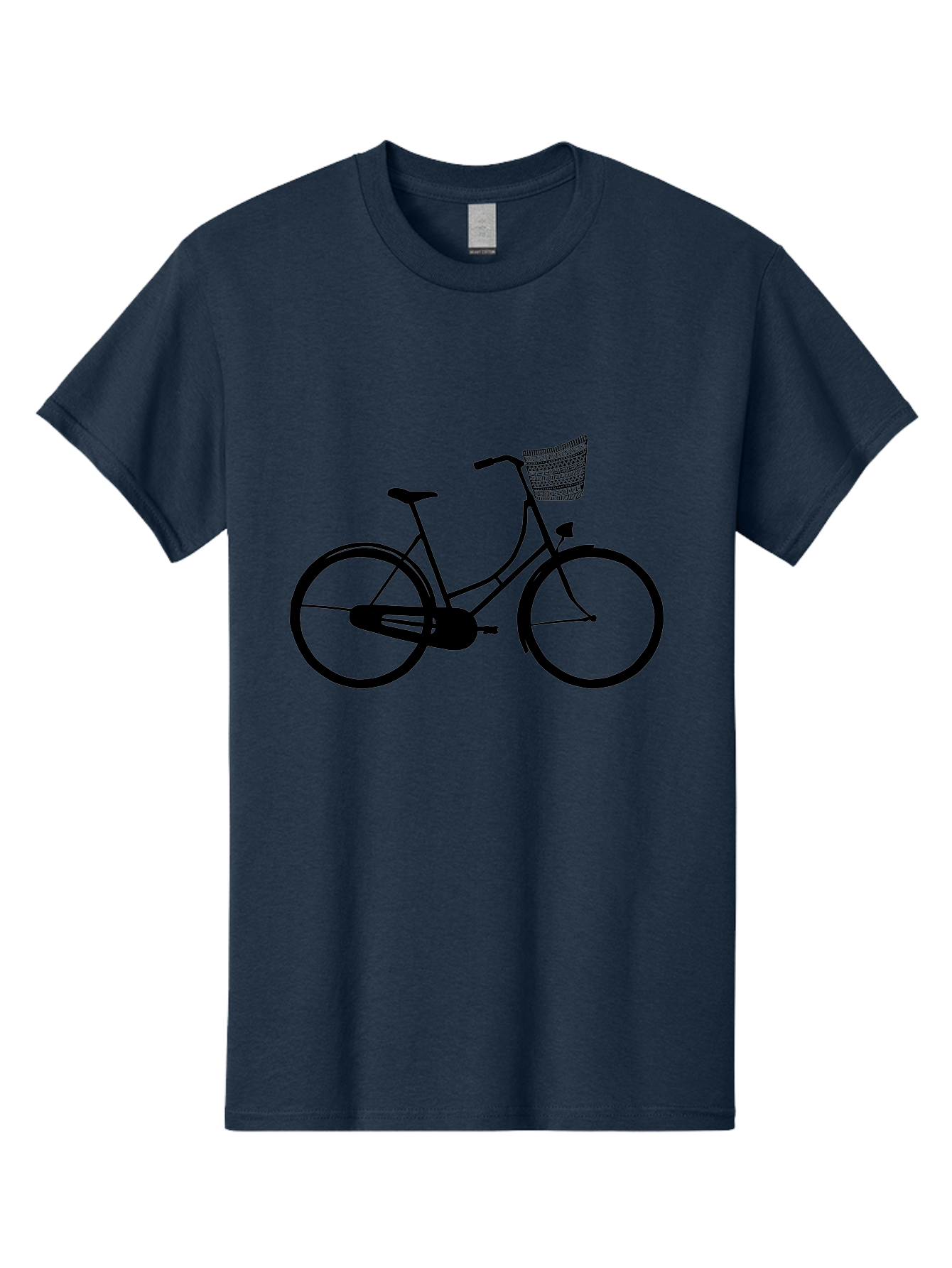 Bicycle-Silhouette Men'S Graphic Tee, 100% Cotton, Comfortable Casual Summer Wear, Machine Washable, Vintage Bicycle, Bike With Basket, Classic Cycling, Outdoor Recreation, Eco-Friendly Transportation, Leisurely Ride, Bicycle Silhouette Aac180