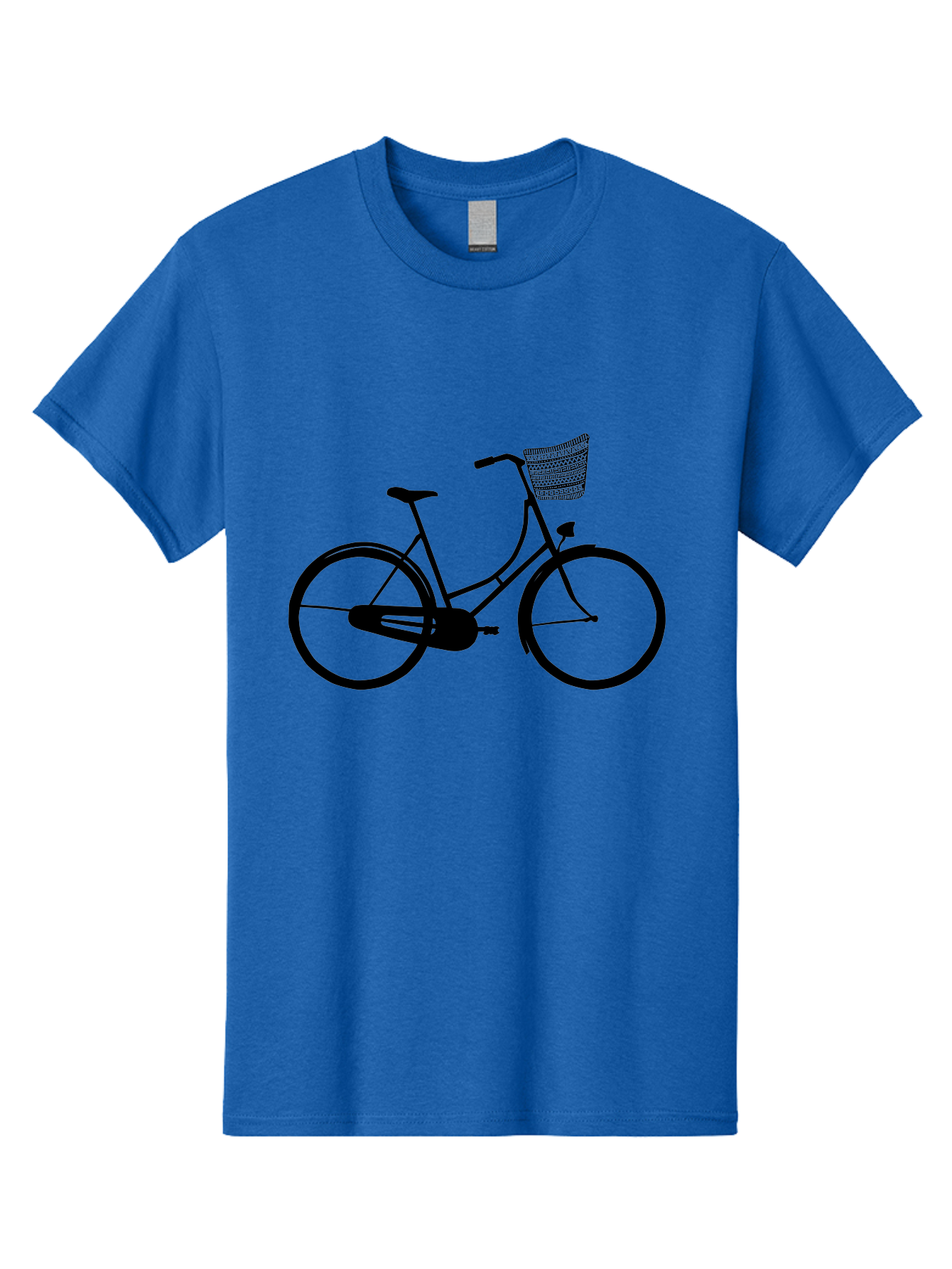 Bicycle-Silhouette Men'S Graphic Tee, 100% Cotton, Comfortable Casual Summer Wear, Machine Washable, Vintage Bicycle, Bike With Basket, Classic Cycling, Outdoor Recreation, Eco-Friendly Transportation, Leisurely Ride, Bicycle Silhouette Aac180