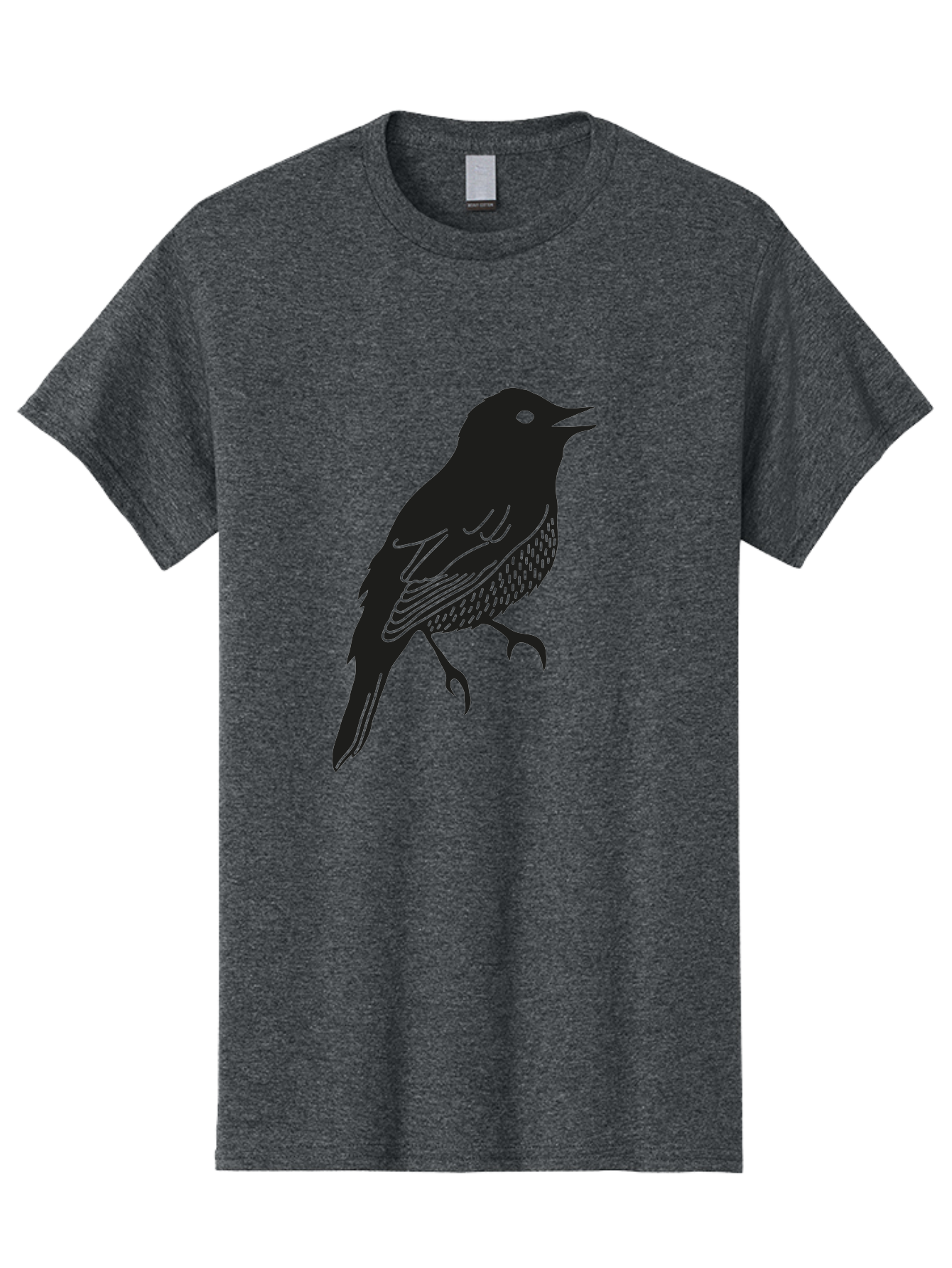Bird-Silhouette-1 Men'S Graphic Tee, 100% Cotton, Comfortable Casual Summer Wear, Machine Washable, Silhouette Of A Bird, Bird In Flight, Graphic Illustration, Wildlife Art, Nature Design, Feathered Friend, Bird Watching Aac181