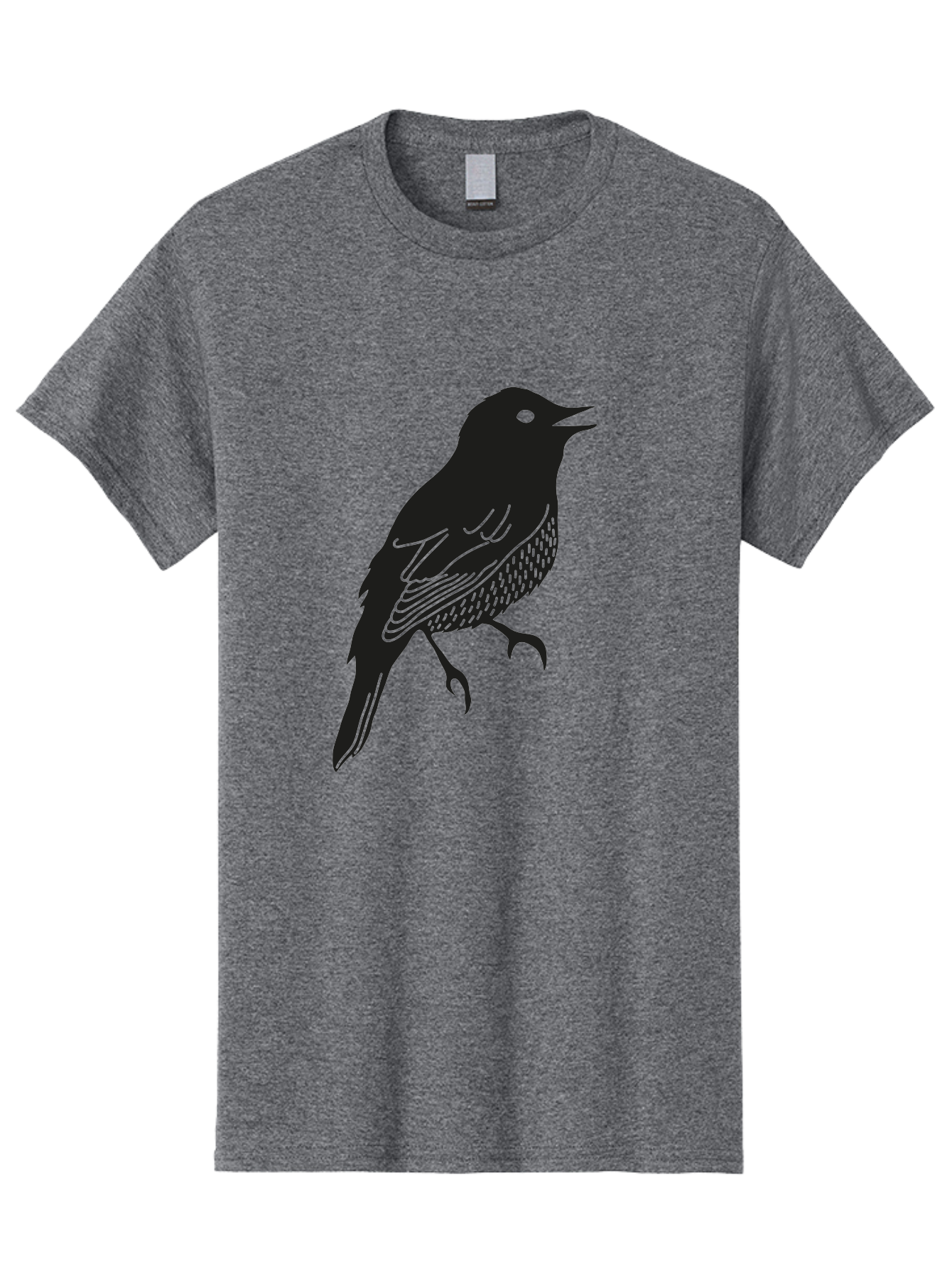 Bird-Silhouette-1 Men'S Graphic Tee, 100% Cotton, Comfortable Casual Summer Wear, Machine Washable, Silhouette Of A Bird, Bird In Flight, Graphic Illustration, Wildlife Art, Nature Design, Feathered Friend, Bird Watching Aac181