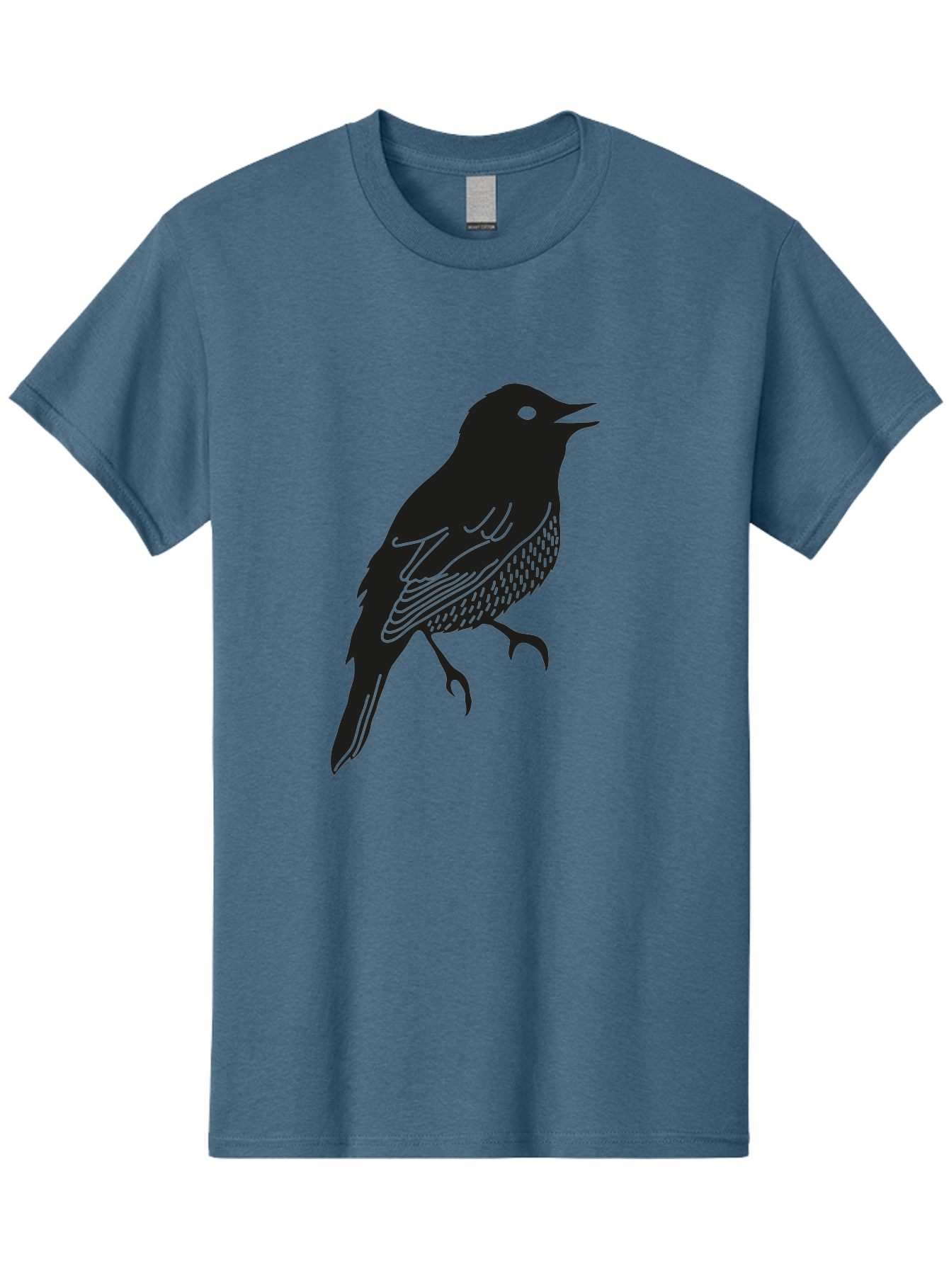Bird-Silhouette-1 Men'S Graphic Tee, 100% Cotton, Comfortable Casual Summer Wear, Machine Washable, Silhouette Of A Bird, Bird In Flight, Graphic Illustration, Wildlife Art, Nature Design, Feathered Friend, Bird Watching Aac181