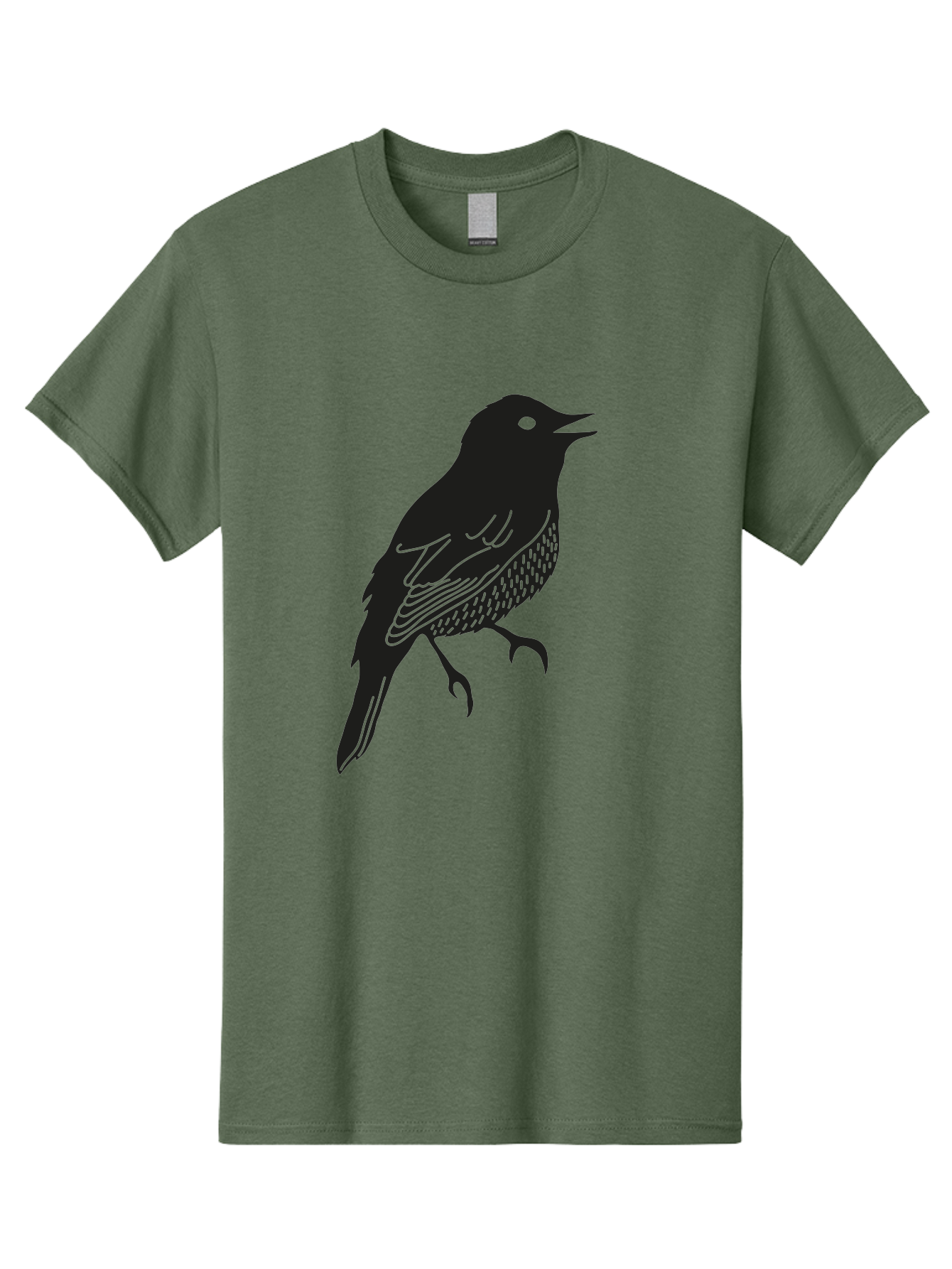 Bird-Silhouette-1 Men'S Graphic Tee, 100% Cotton, Comfortable Casual Summer Wear, Machine Washable, Silhouette Of A Bird, Bird In Flight, Graphic Illustration, Wildlife Art, Nature Design, Feathered Friend, Bird Watching Aac181