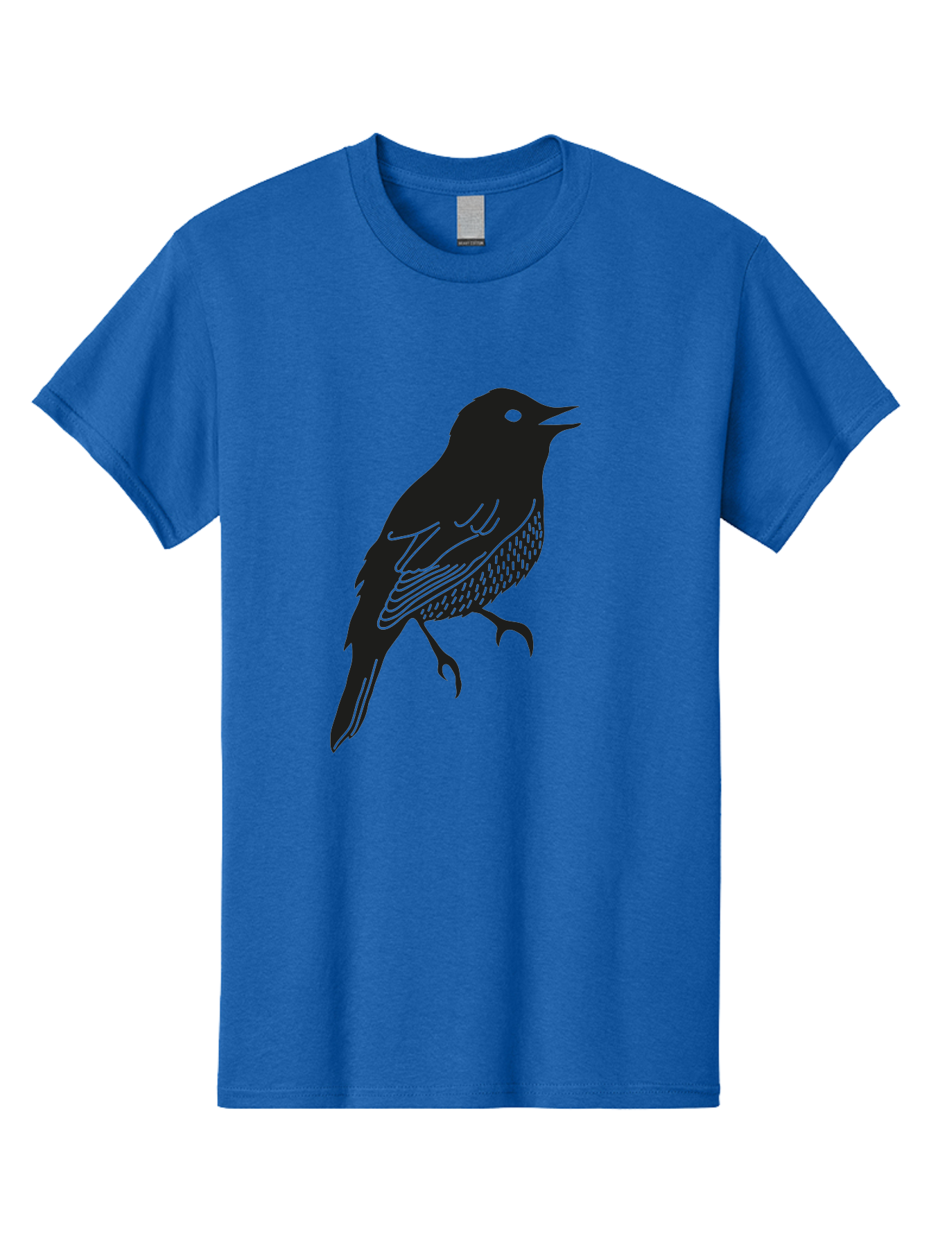 Bird-Silhouette-1 Men'S Graphic Tee, 100% Cotton, Comfortable Casual Summer Wear, Machine Washable, Silhouette Of A Bird, Bird In Flight, Graphic Illustration, Wildlife Art, Nature Design, Feathered Friend, Bird Watching Aac181