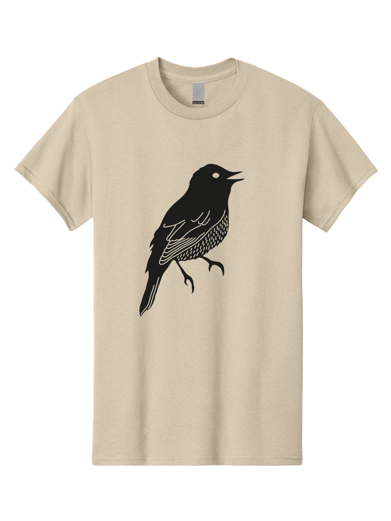 Bird-Silhouette-1 Men'S Graphic Tee, 100% Cotton, Comfortable Casual Summer Wear, Machine Washable, Silhouette Of A Bird, Bird In Flight, Graphic Illustration, Wildlife Art, Nature Design, Feathered Friend, Bird Watching Aac181