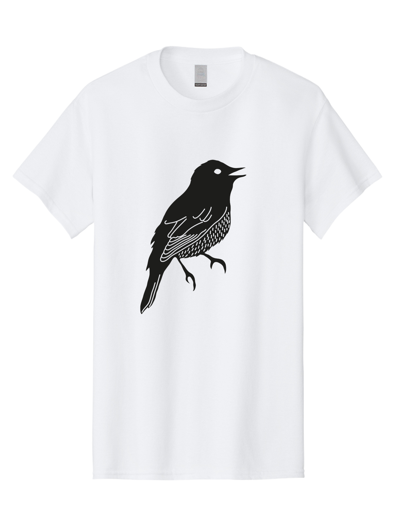 Bird-Silhouette-1 Men'S Graphic Tee, 100% Cotton, Comfortable Casual Summer Wear, Machine Washable, Silhouette Of A Bird, Bird In Flight, Graphic Illustration, Wildlife Art, Nature Design, Feathered Friend, Bird Watching Aac181