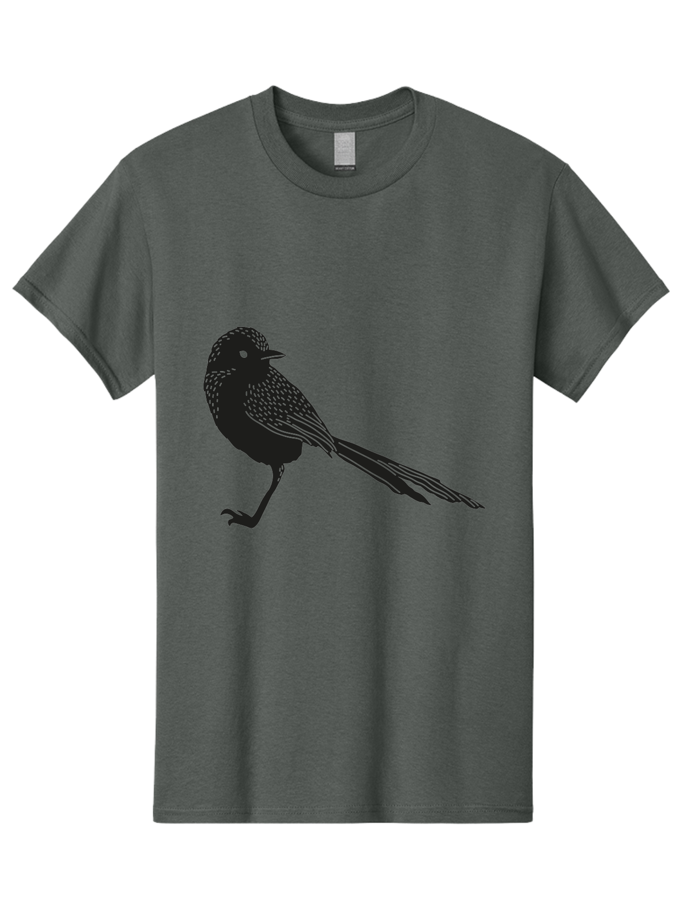 Bird-Silhouette-2 Men'S Graphic Tee, 100% Cotton, Comfortable Casual Summer Wear, Machine Washable, Bird Silhouette, Avian Icon, Minimalist Design, Simple Shape, Nature-Inspired, Wildlife Illustration, Bird Watching, Ornithology Aac182