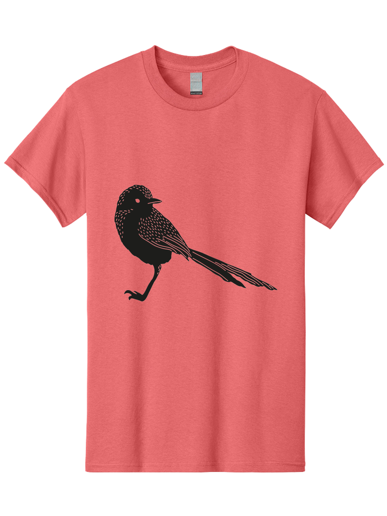 Bird-Silhouette-2 Men'S Graphic Tee, 100% Cotton, Comfortable Casual Summer Wear, Machine Washable, Bird Silhouette, Avian Icon, Minimalist Design, Simple Shape, Nature-Inspired, Wildlife Illustration, Bird Watching, Ornithology Aac182