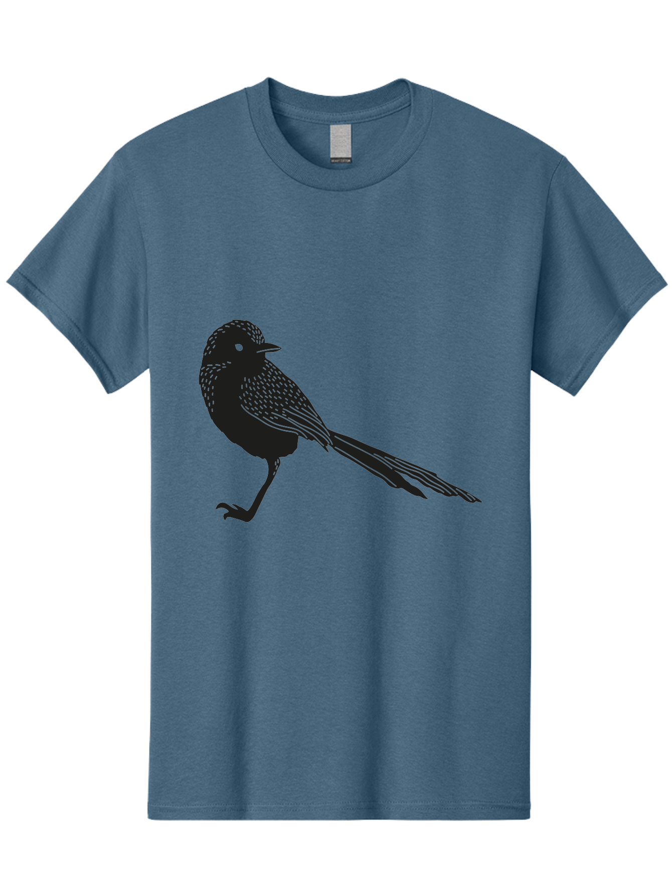 Bird-Silhouette-2 Men'S Graphic Tee, 100% Cotton, Comfortable Casual Summer Wear, Machine Washable, Bird Silhouette, Avian Icon, Minimalist Design, Simple Shape, Nature-Inspired, Wildlife Illustration, Bird Watching, Ornithology Aac182