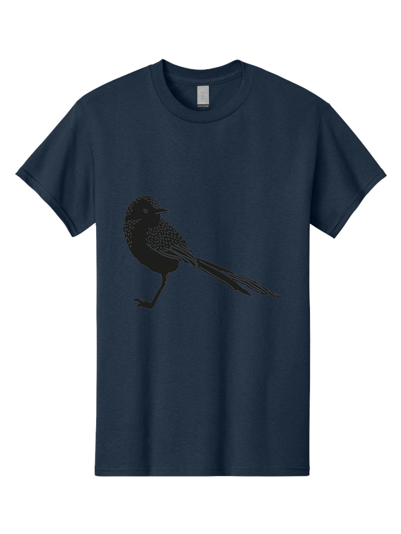 Bird-Silhouette-2 Men'S Graphic Tee, 100% Cotton, Comfortable Casual Summer Wear, Machine Washable, Bird Silhouette, Avian Icon, Minimalist Design, Simple Shape, Nature-Inspired, Wildlife Illustration, Bird Watching, Ornithology Aac182