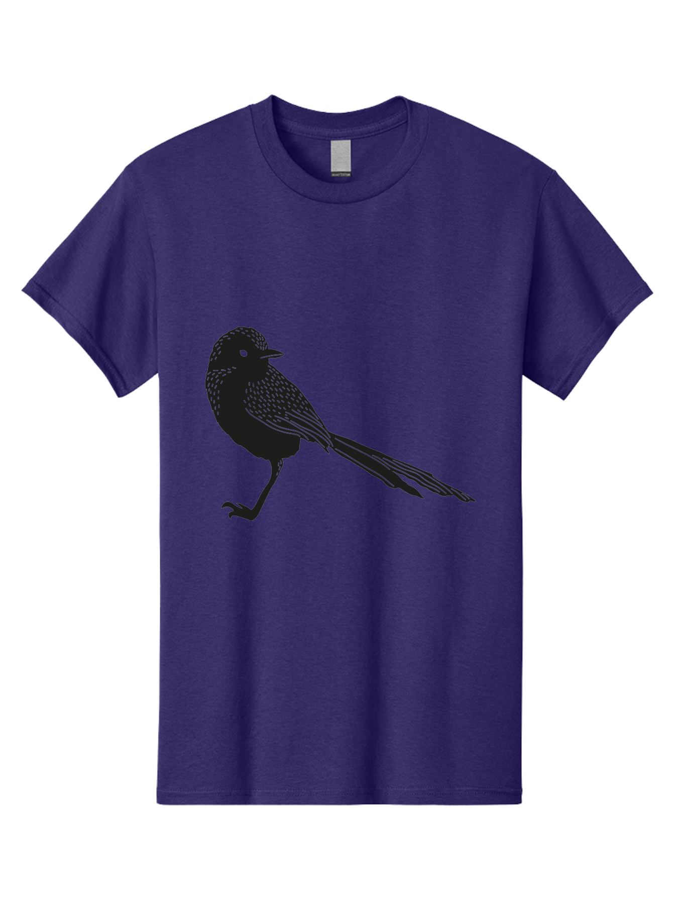Bird-Silhouette-2 Men'S Graphic Tee, 100% Cotton, Comfortable Casual Summer Wear, Machine Washable, Bird Silhouette, Avian Icon, Minimalist Design, Simple Shape, Nature-Inspired, Wildlife Illustration, Bird Watching, Ornithology Aac182