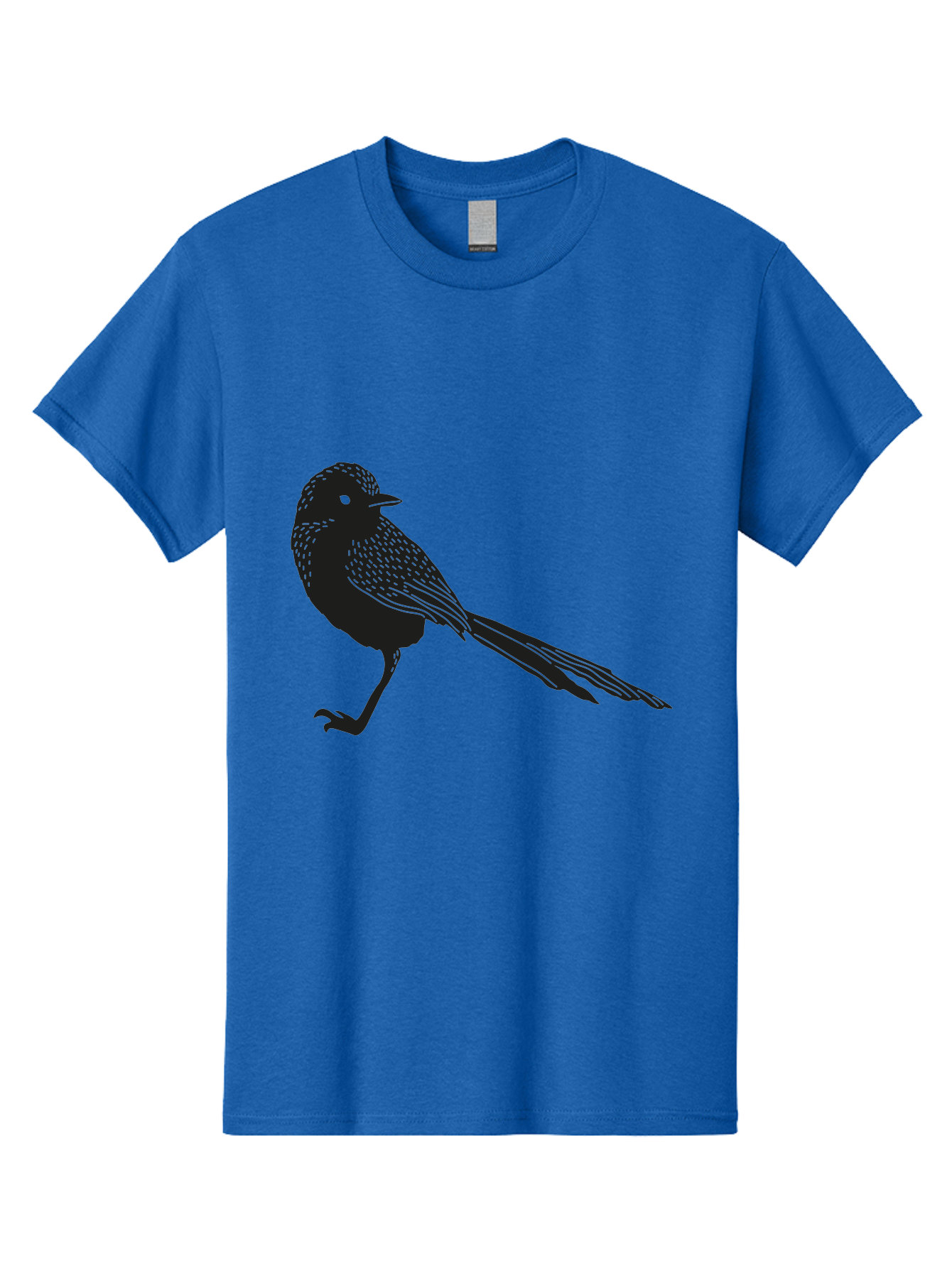Bird-Silhouette-2 Men'S Graphic Tee, 100% Cotton, Comfortable Casual Summer Wear, Machine Washable, Bird Silhouette, Avian Icon, Minimalist Design, Simple Shape, Nature-Inspired, Wildlife Illustration, Bird Watching, Ornithology Aac182