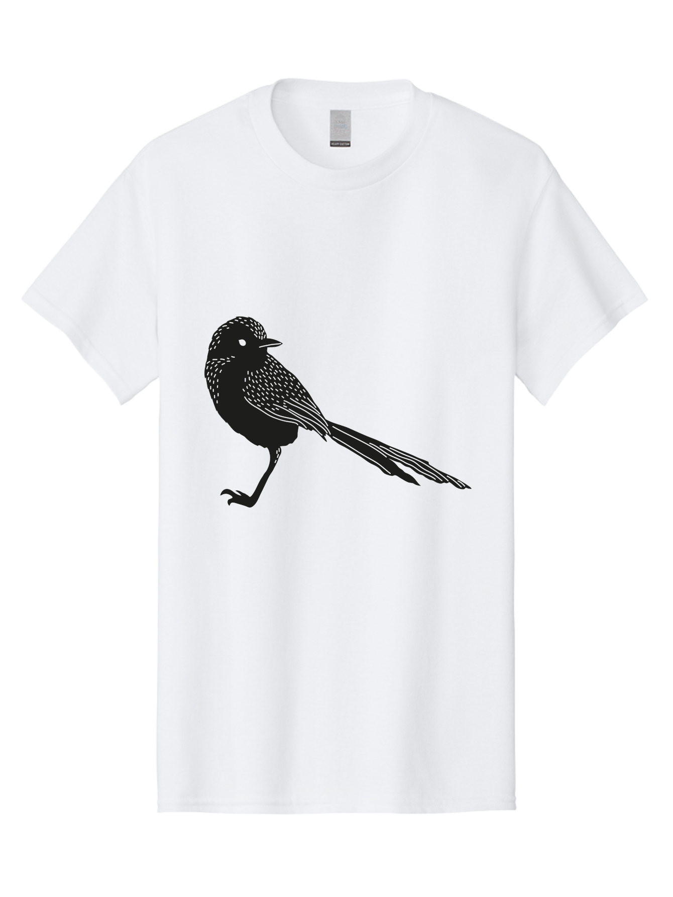Bird-Silhouette-2 Men'S Graphic Tee, 100% Cotton, Comfortable Casual Summer Wear, Machine Washable, Bird Silhouette, Avian Icon, Minimalist Design, Simple Shape, Nature-Inspired, Wildlife Illustration, Bird Watching, Ornithology Aac182