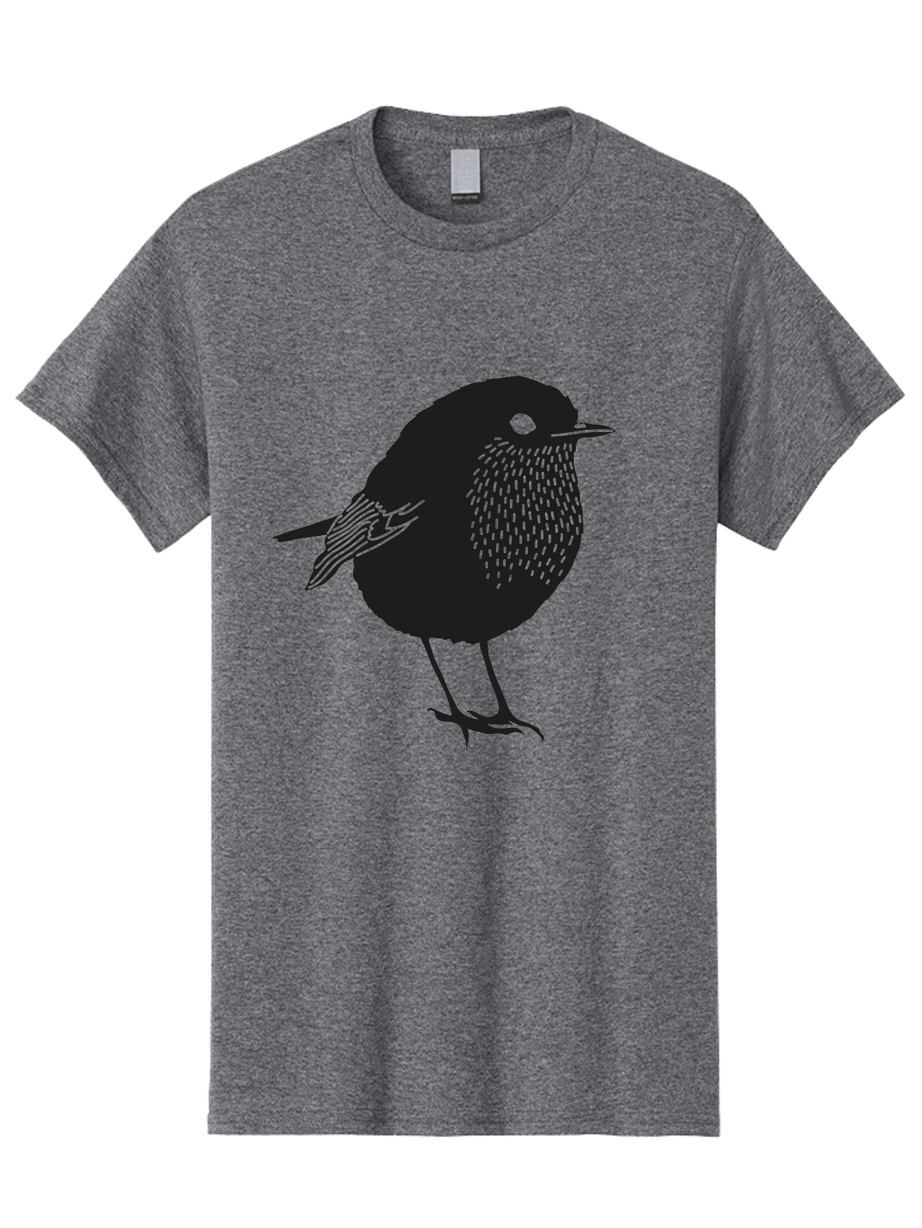 Bird-Silhouette-3 Men'S Graphic Tee, 100% Cotton, Comfortable Casual Summer Wear, Machine Washable, Black Bird Silhouette, Minimalist Design, Bird Illustration, Simple Art, Wildlife Graphic, Modern Illustration, Small Bird, Black Feathers Aac183