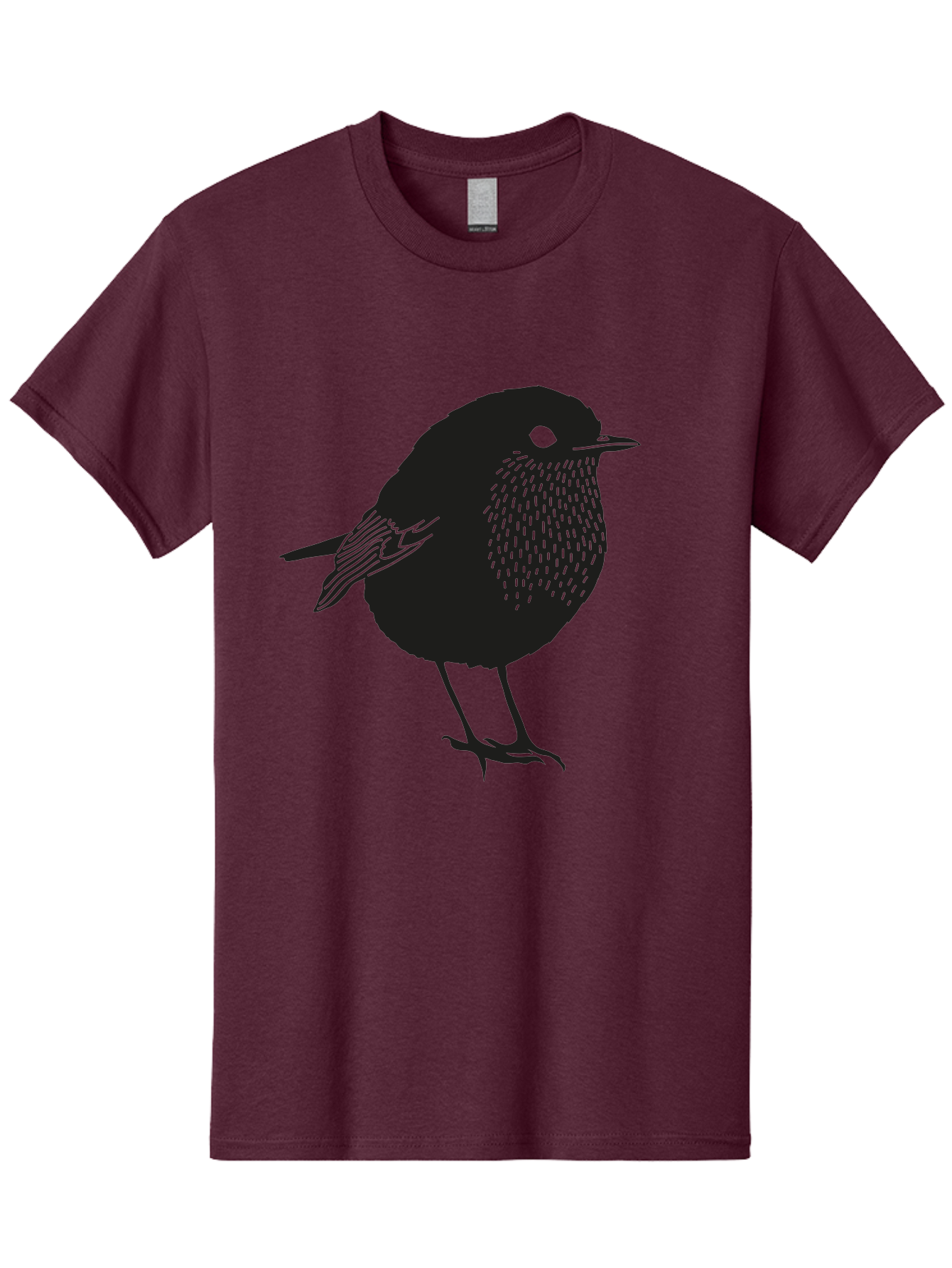 Bird-Silhouette-3 Men'S Graphic Tee, 100% Cotton, Comfortable Casual Summer Wear, Machine Washable, Black Bird Silhouette, Minimalist Design, Bird Illustration, Simple Art, Wildlife Graphic, Modern Illustration, Small Bird, Black Feathers Aac183