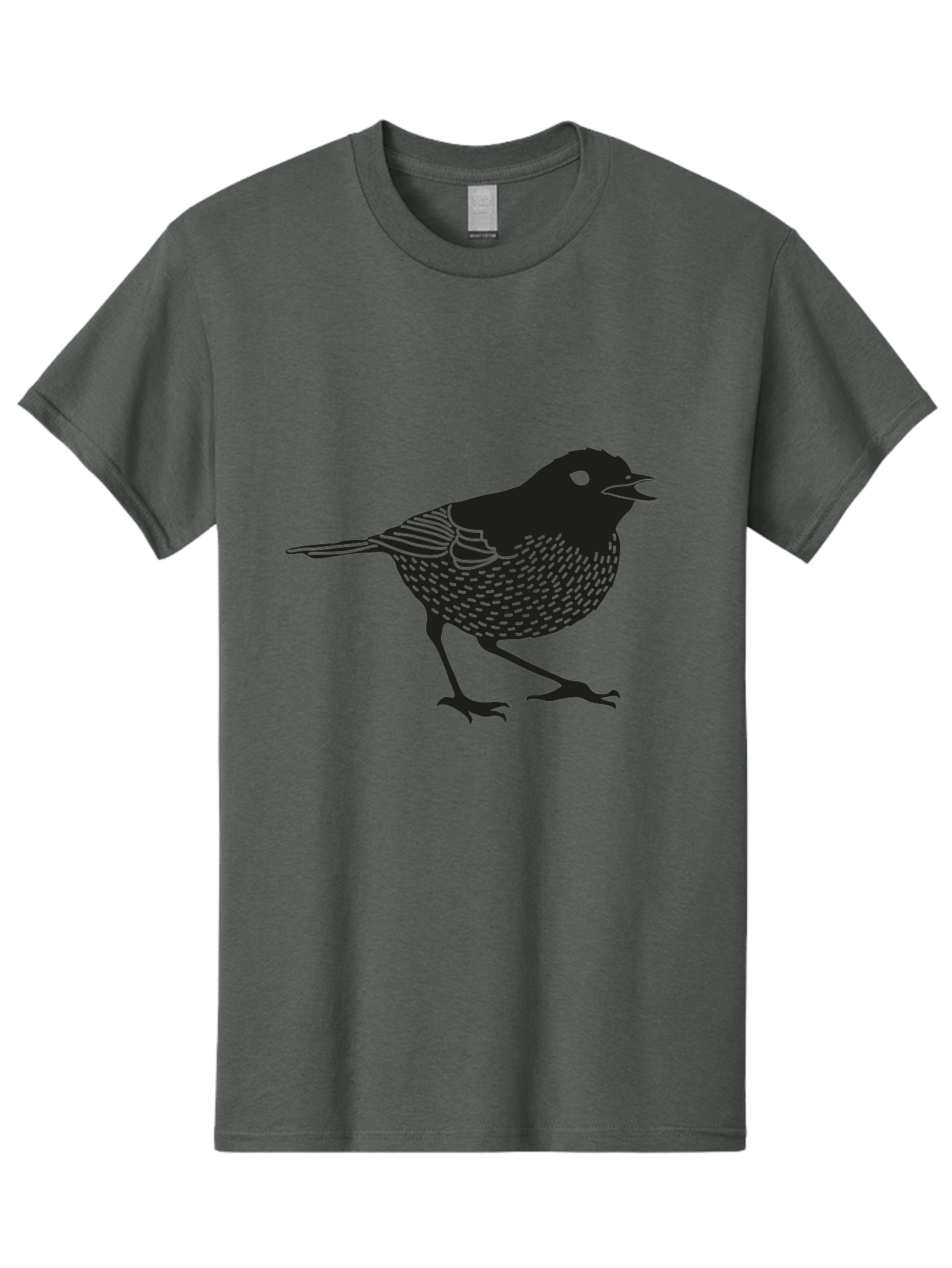 Bird-Silhouette Men'S Graphic Tee, 100% Cotton, Comfortable Casual Summer Wear, Machine Washable, Black Bird Silhouette, Graphic Illustration, Bird In Flight, Wildlife Art, Minimalist Design, Birdwatching, Ornithology Aac184