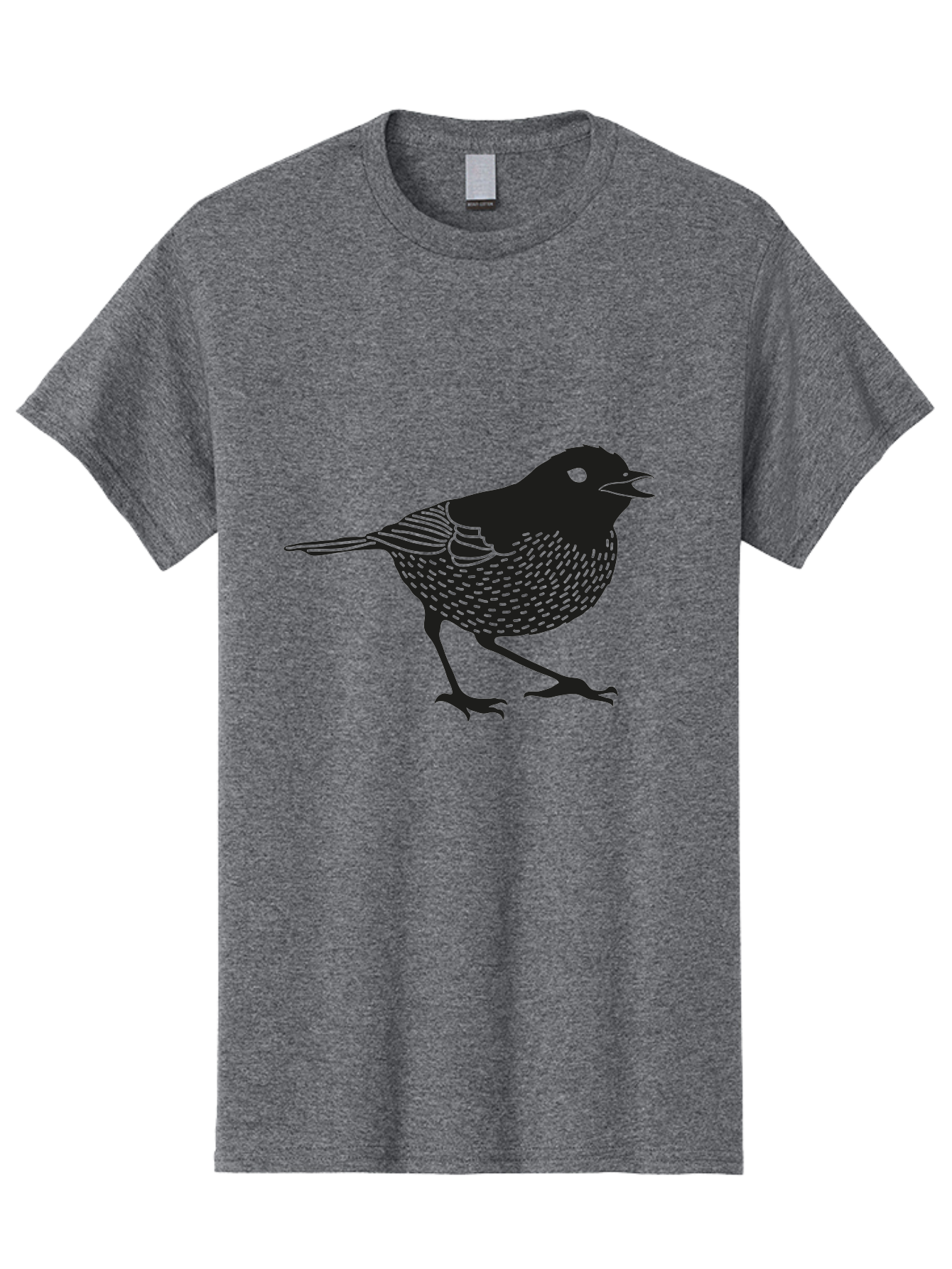 Bird-Silhouette Men'S Graphic Tee, 100% Cotton, Comfortable Casual Summer Wear, Machine Washable, Black Bird Silhouette, Graphic Illustration, Bird In Flight, Wildlife Art, Minimalist Design, Birdwatching, Ornithology Aac184