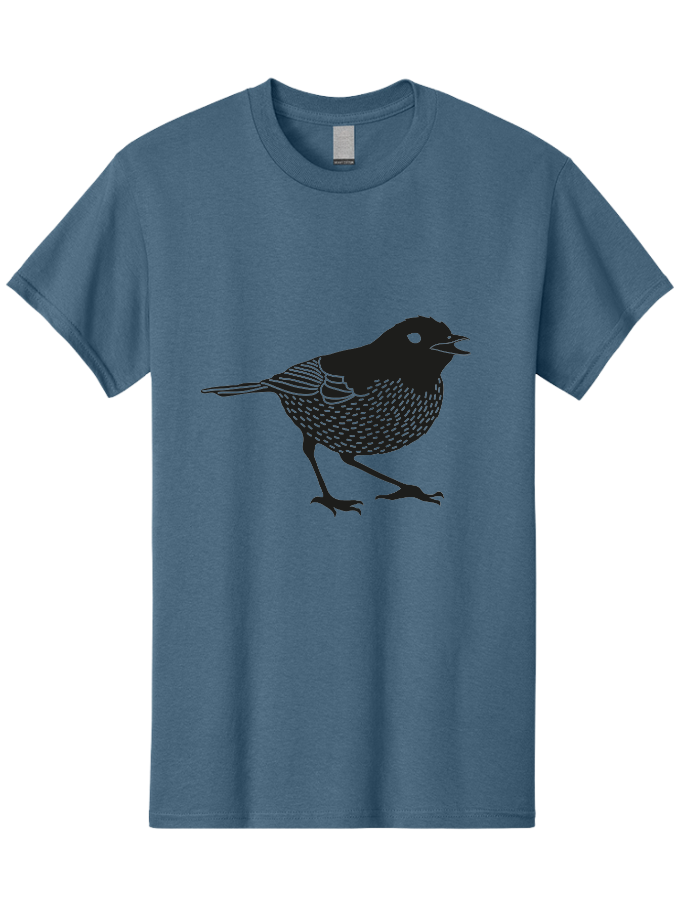 Bird-Silhouette Men'S Graphic Tee, 100% Cotton, Comfortable Casual Summer Wear, Machine Washable, Black Bird Silhouette, Graphic Illustration, Bird In Flight, Wildlife Art, Minimalist Design, Birdwatching, Ornithology Aac184