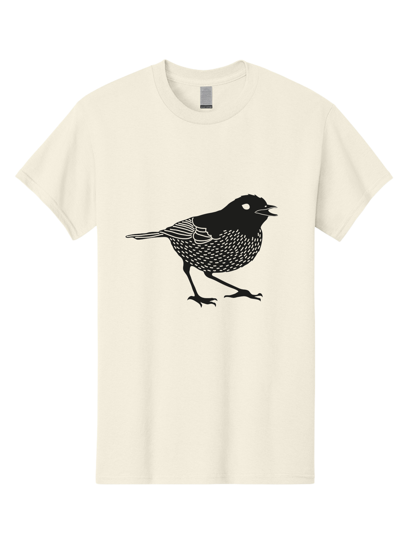 Bird-Silhouette Men'S Graphic Tee, 100% Cotton, Comfortable Casual Summer Wear, Machine Washable, Black Bird Silhouette, Graphic Illustration, Bird In Flight, Wildlife Art, Minimalist Design, Birdwatching, Ornithology Aac184