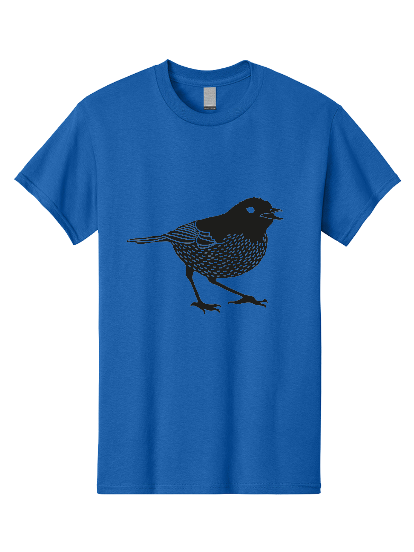 Bird-Silhouette Men'S Graphic Tee, 100% Cotton, Comfortable Casual Summer Wear, Machine Washable, Black Bird Silhouette, Graphic Illustration, Bird In Flight, Wildlife Art, Minimalist Design, Birdwatching, Ornithology Aac184