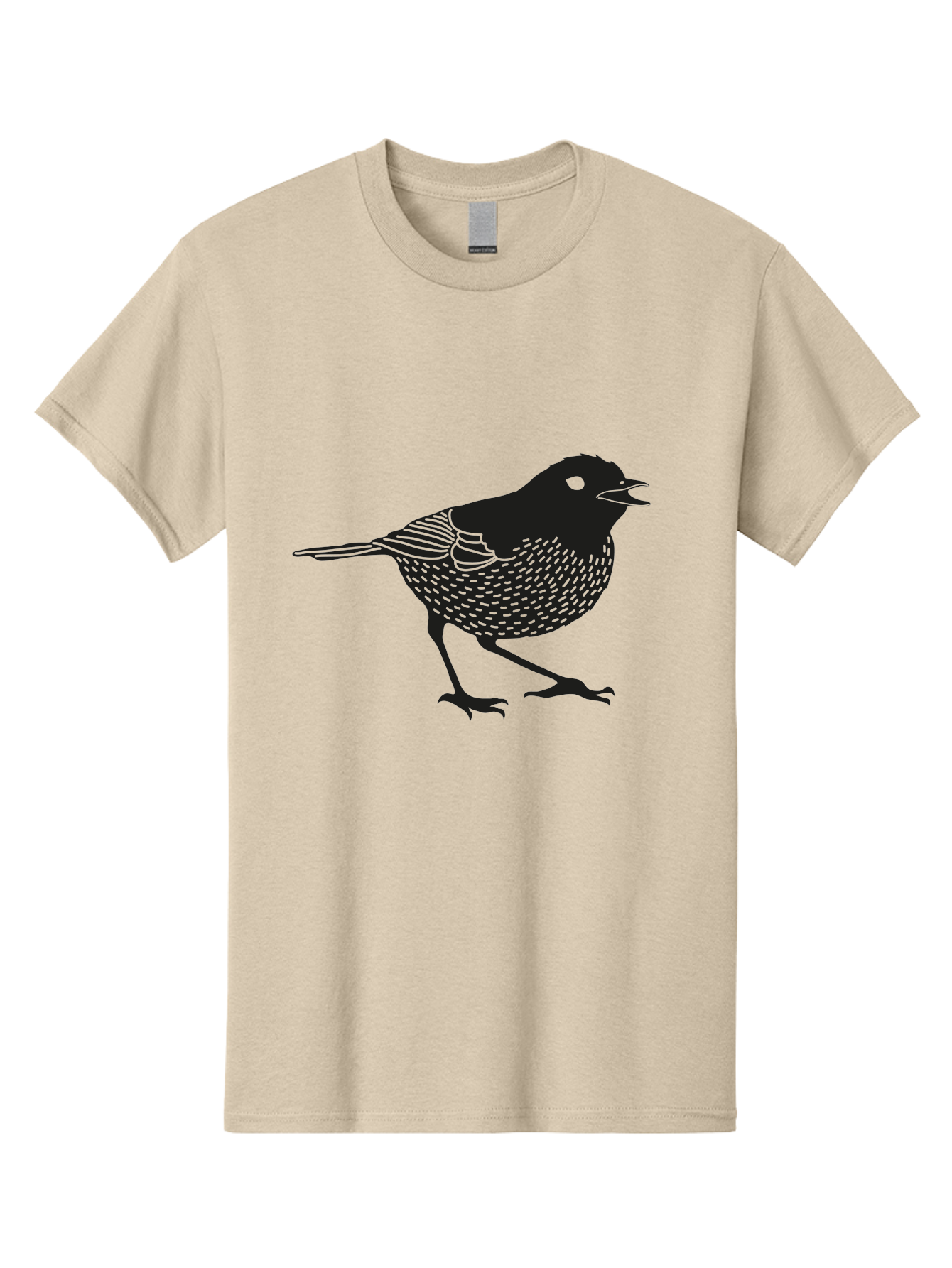 Bird-Silhouette Men'S Graphic Tee, 100% Cotton, Comfortable Casual Summer Wear, Machine Washable, Black Bird Silhouette, Graphic Illustration, Bird In Flight, Wildlife Art, Minimalist Design, Birdwatching, Ornithology Aac184