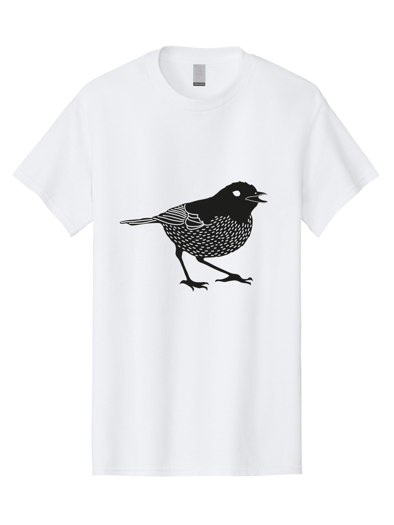 Bird-Silhouette Men'S Graphic Tee, 100% Cotton, Comfortable Casual Summer Wear, Machine Washable, Black Bird Silhouette, Graphic Illustration, Bird In Flight, Wildlife Art, Minimalist Design, Birdwatching, Ornithology Aac184