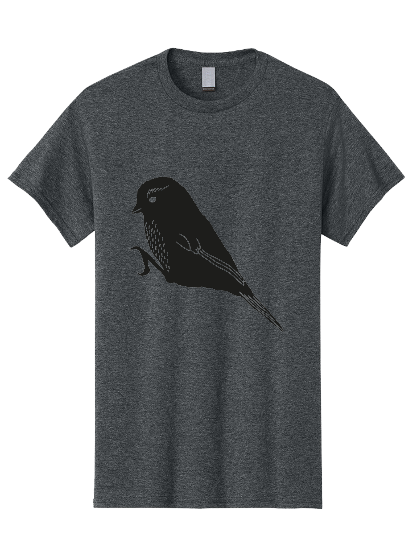 Bird Men'S Graphic Tee, 100% Cotton, Comfortable Casual Summer Wear, Machine Washable, Bird Silhouette, Sparrow Design, Simple Graphics, Minimalist Art, Avian Illustration, Wildlife Iconography, Feathered Friend Aac186
