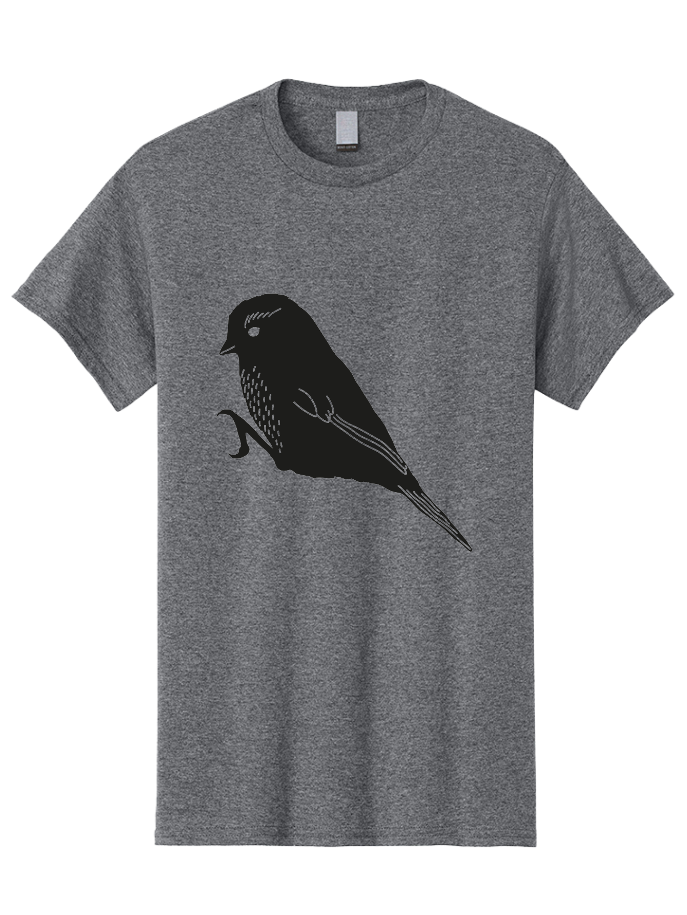 Bird Men'S Graphic Tee, 100% Cotton, Comfortable Casual Summer Wear, Machine Washable, Bird Silhouette, Sparrow Design, Simple Graphics, Minimalist Art, Avian Illustration, Wildlife Iconography, Feathered Friend Aac186