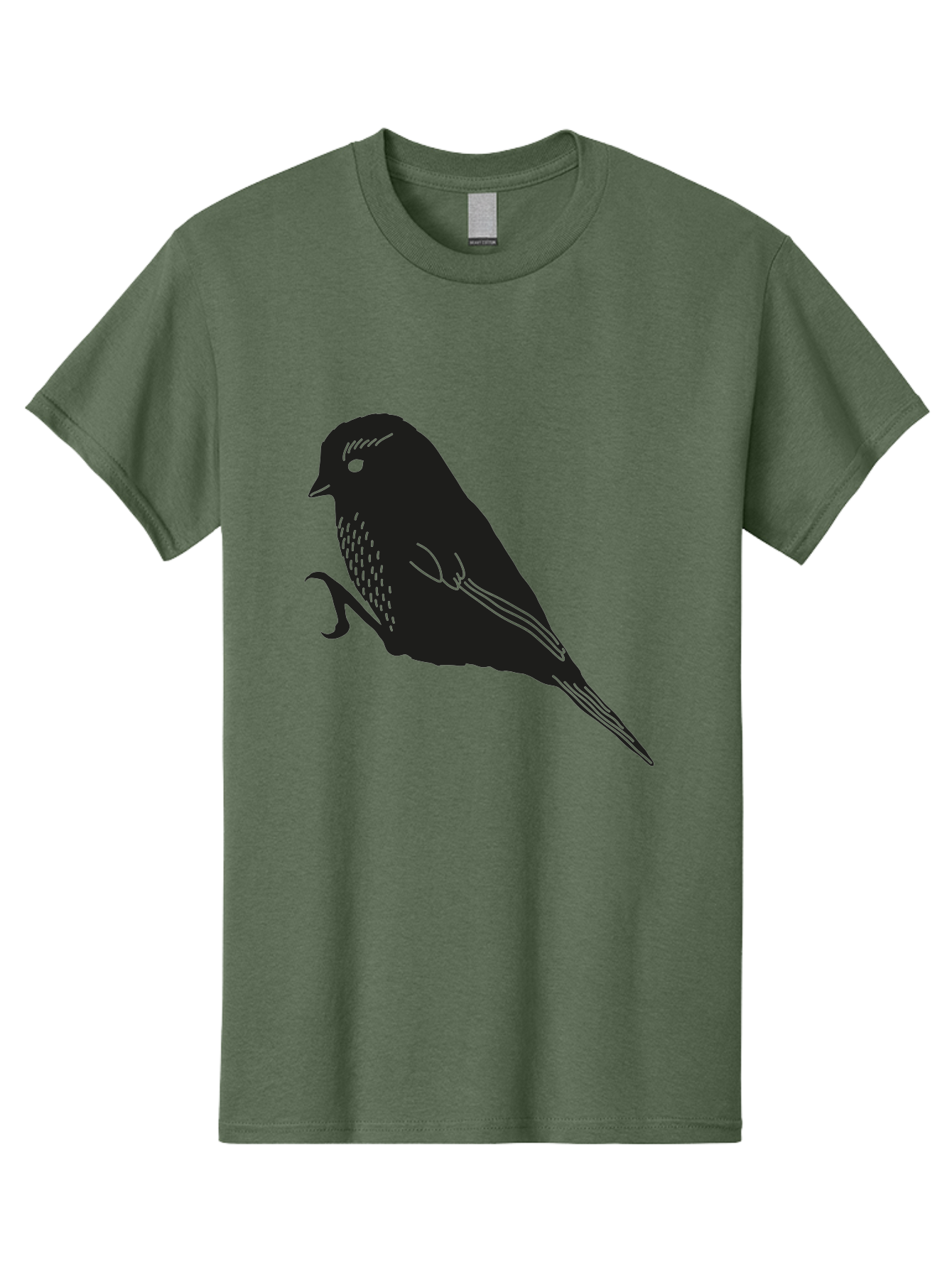 Bird Men'S Graphic Tee, 100% Cotton, Comfortable Casual Summer Wear, Machine Washable, Bird Silhouette, Sparrow Design, Simple Graphics, Minimalist Art, Avian Illustration, Wildlife Iconography, Feathered Friend Aac186