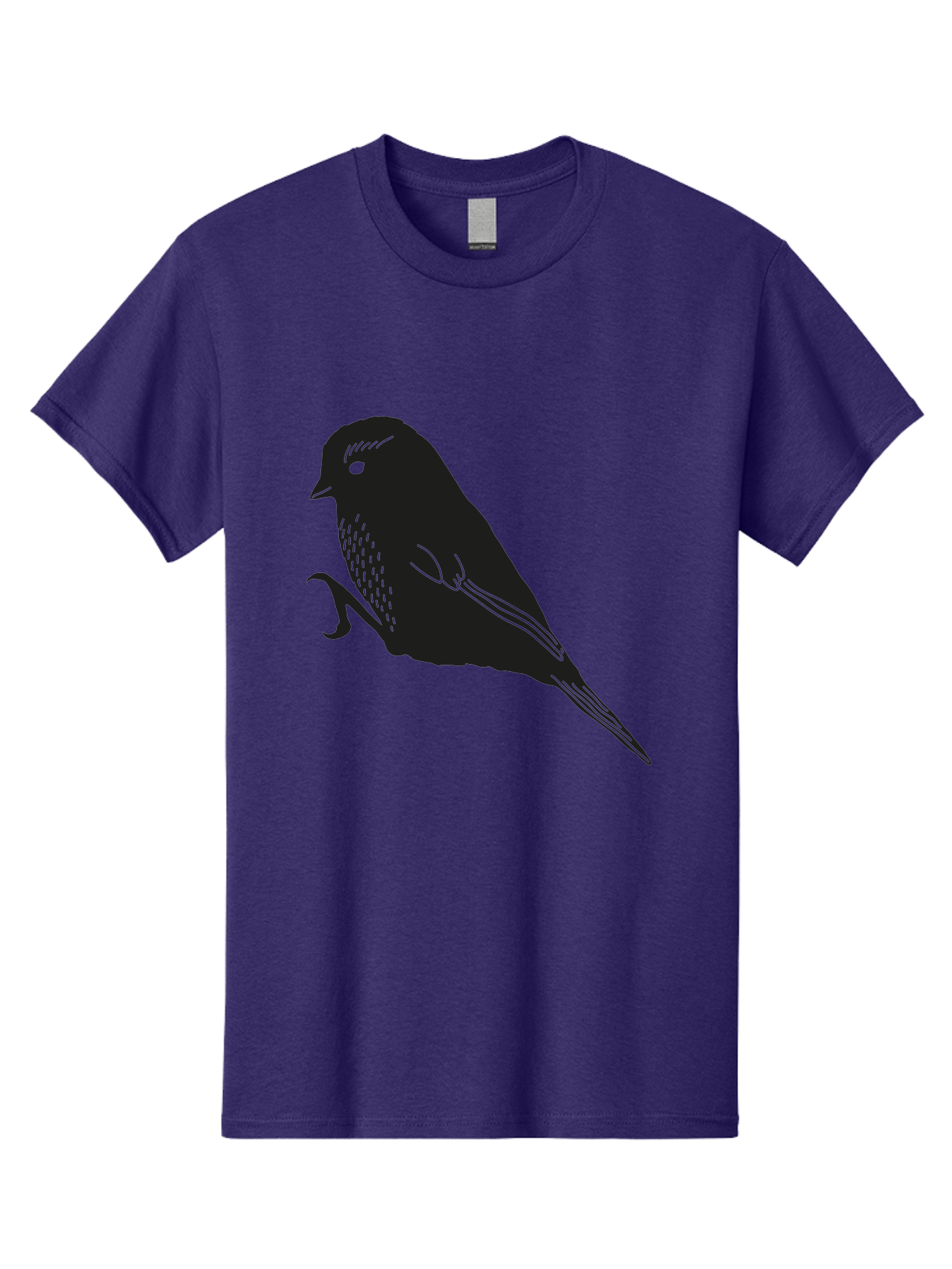 Bird Men'S Graphic Tee, 100% Cotton, Comfortable Casual Summer Wear, Machine Washable, Bird Silhouette, Sparrow Design, Simple Graphics, Minimalist Art, Avian Illustration, Wildlife Iconography, Feathered Friend Aac186